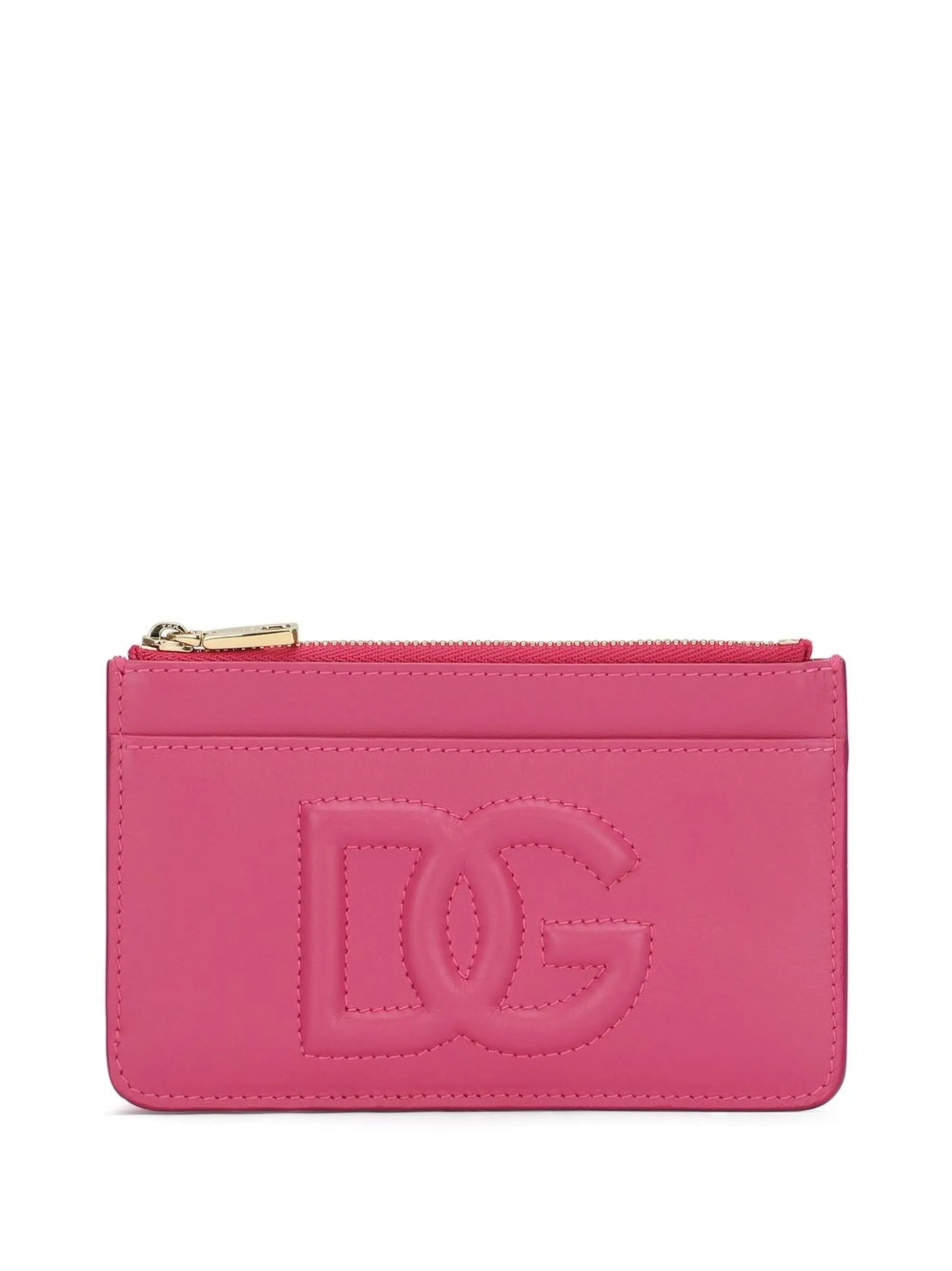 DG-logo embossed zip-up card holder