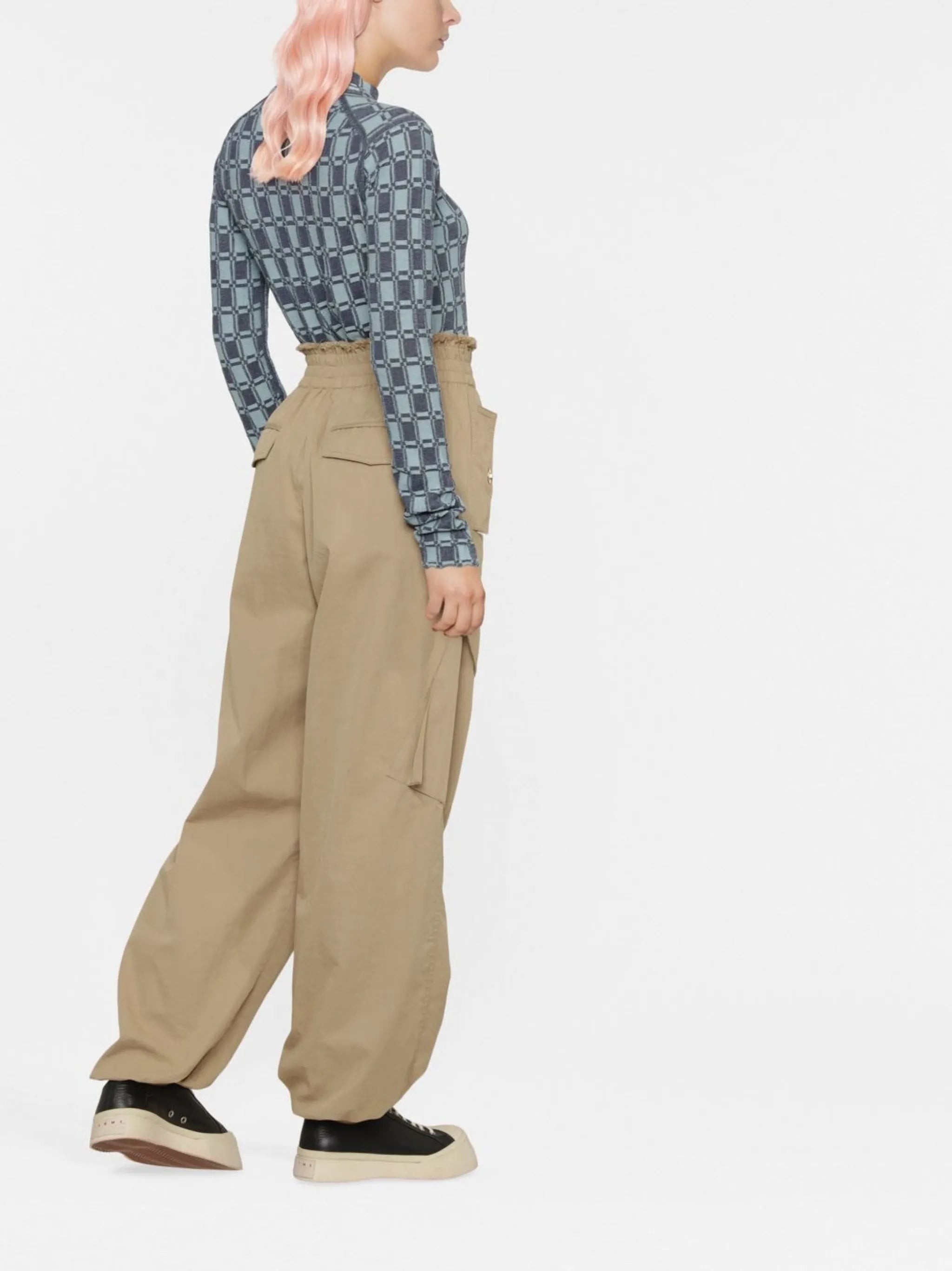 geometric-print long-sleeve jumper