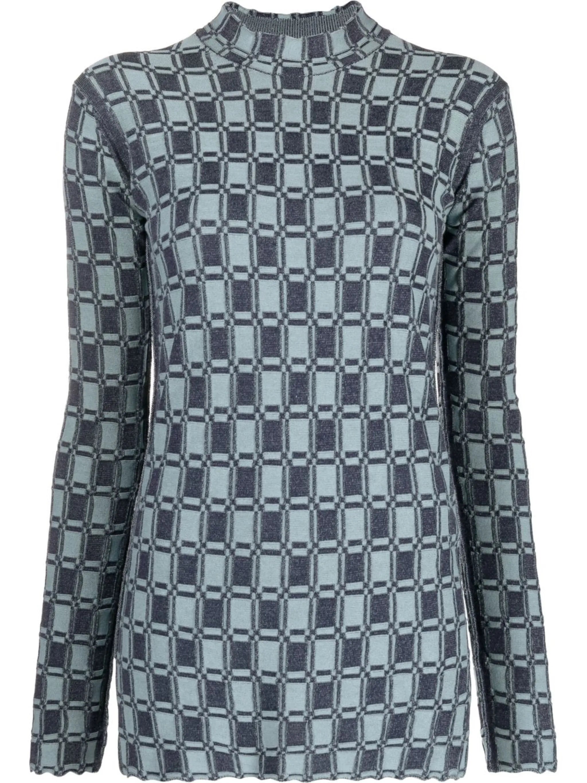 geometric-print long-sleeve jumper