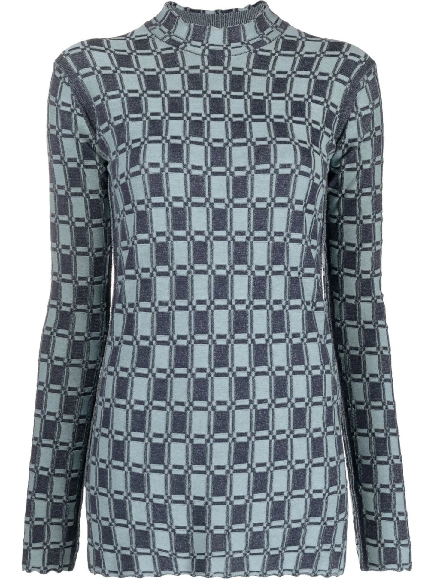 geometric-print long-sleeve jumper