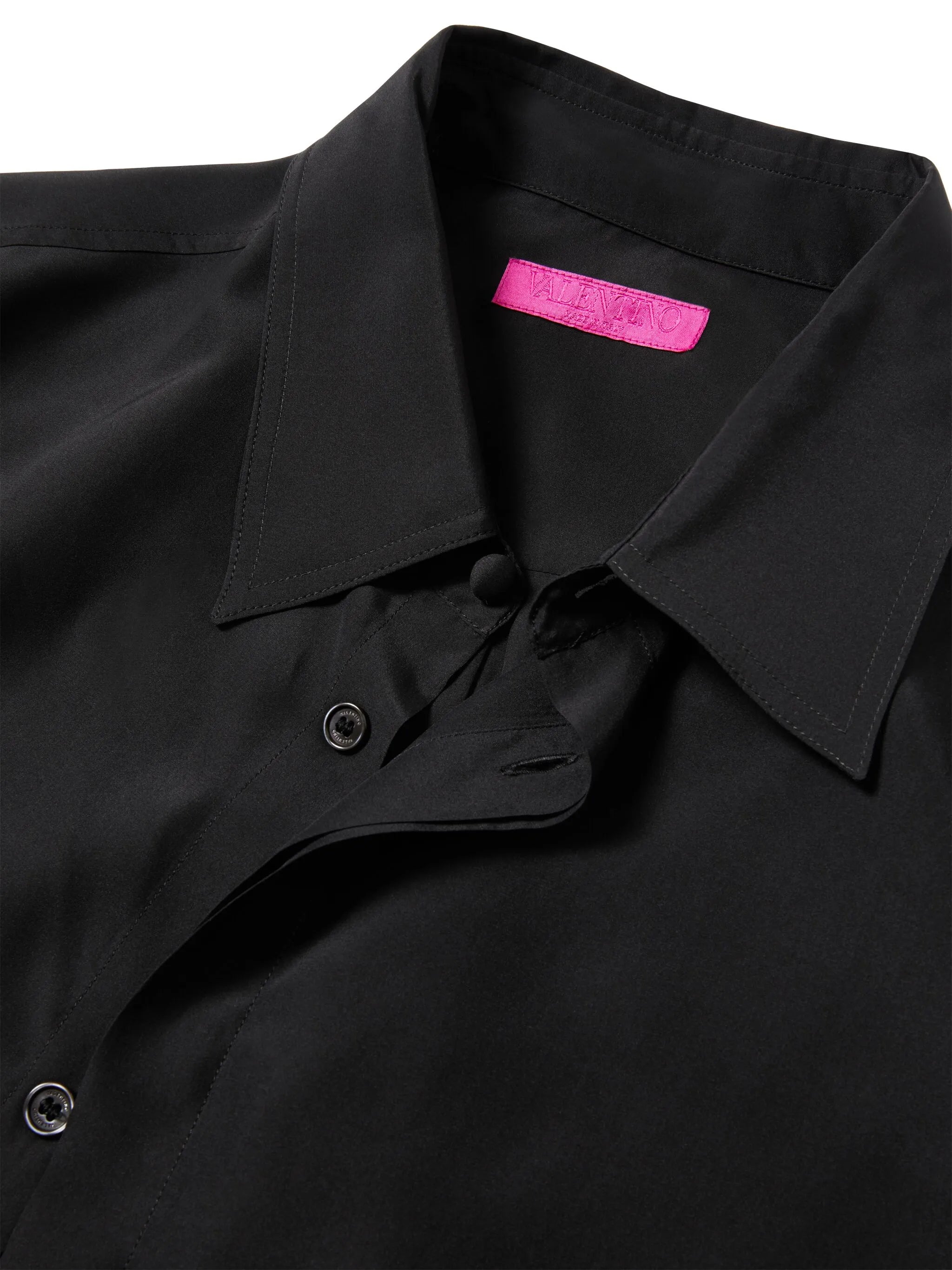long-sleeved silk shirt