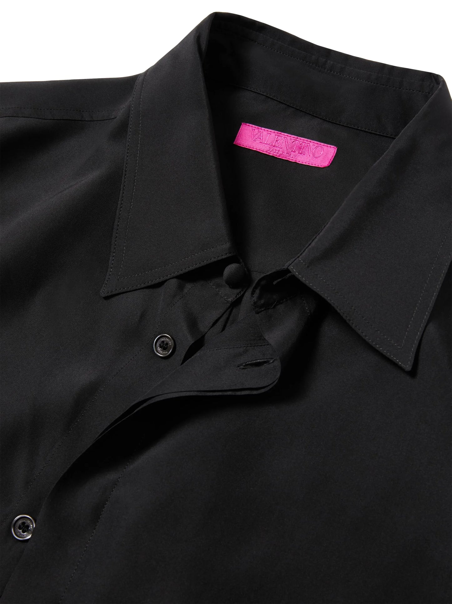 long-sleeved silk shirt