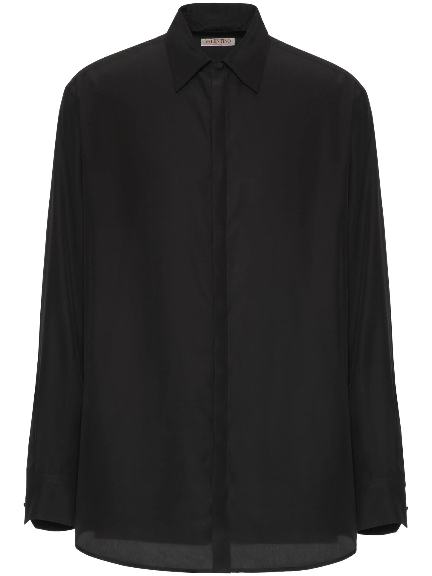 long-sleeved silk shirt