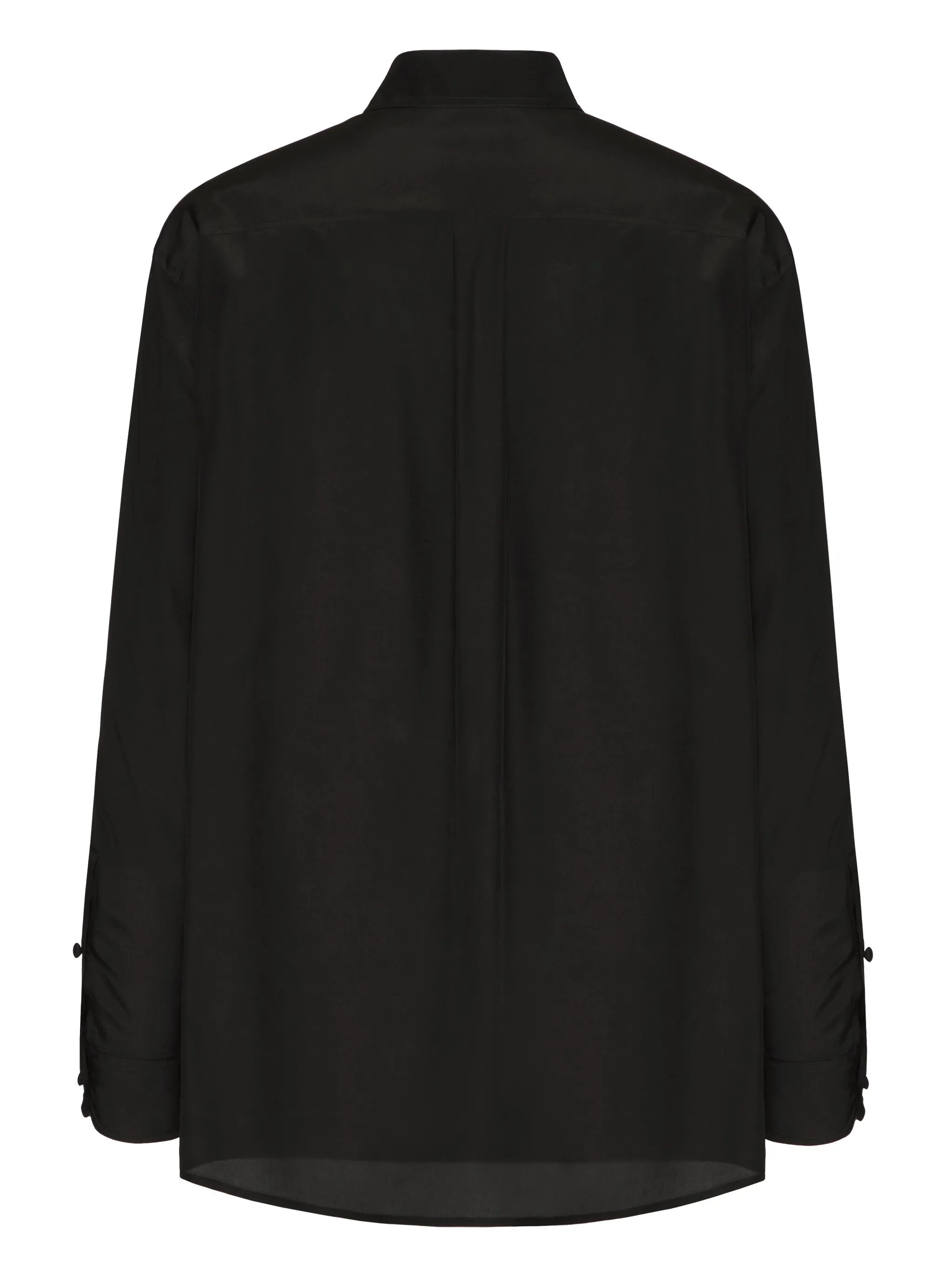 long-sleeved silk shirt