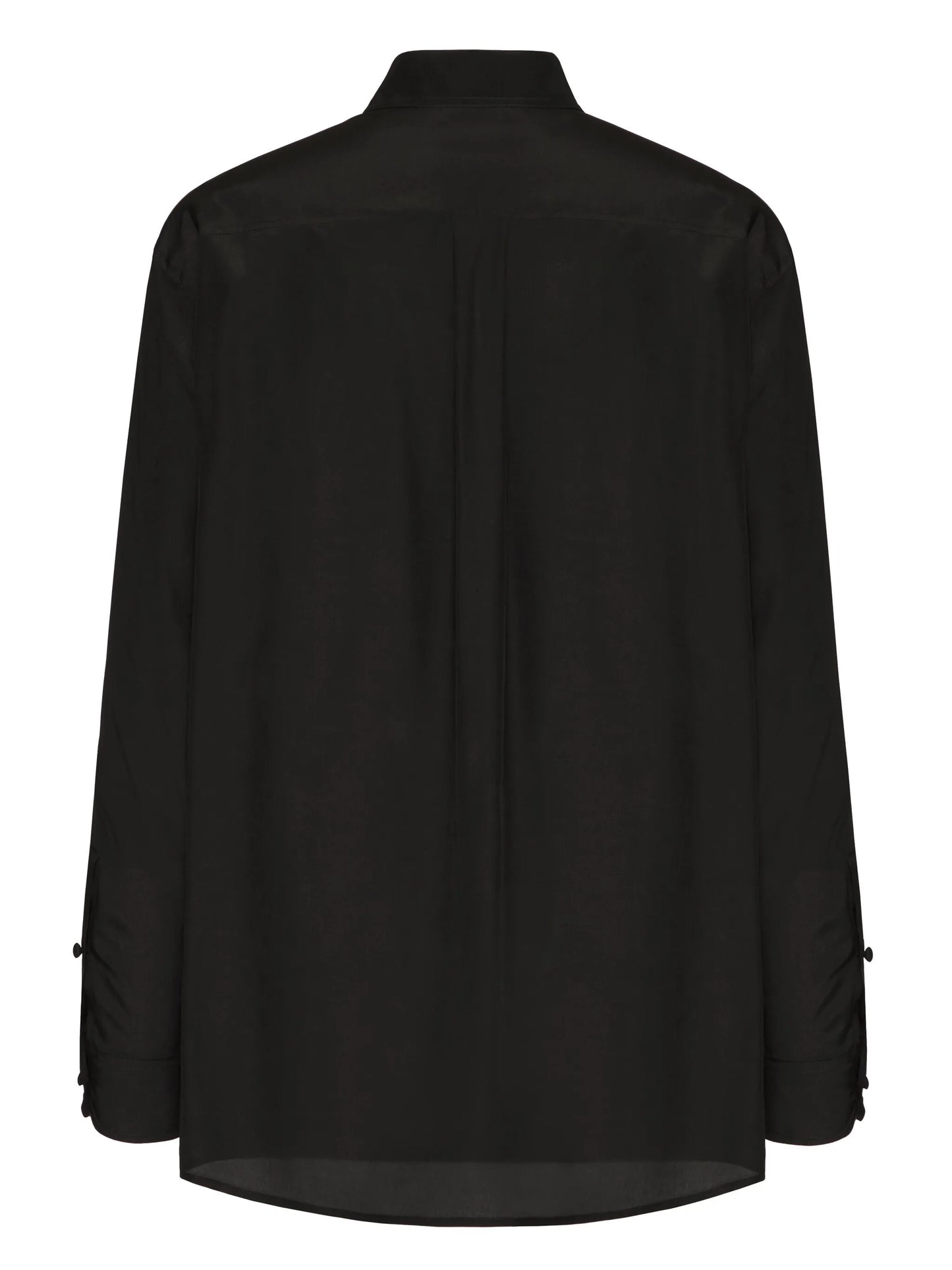long-sleeved silk shirt