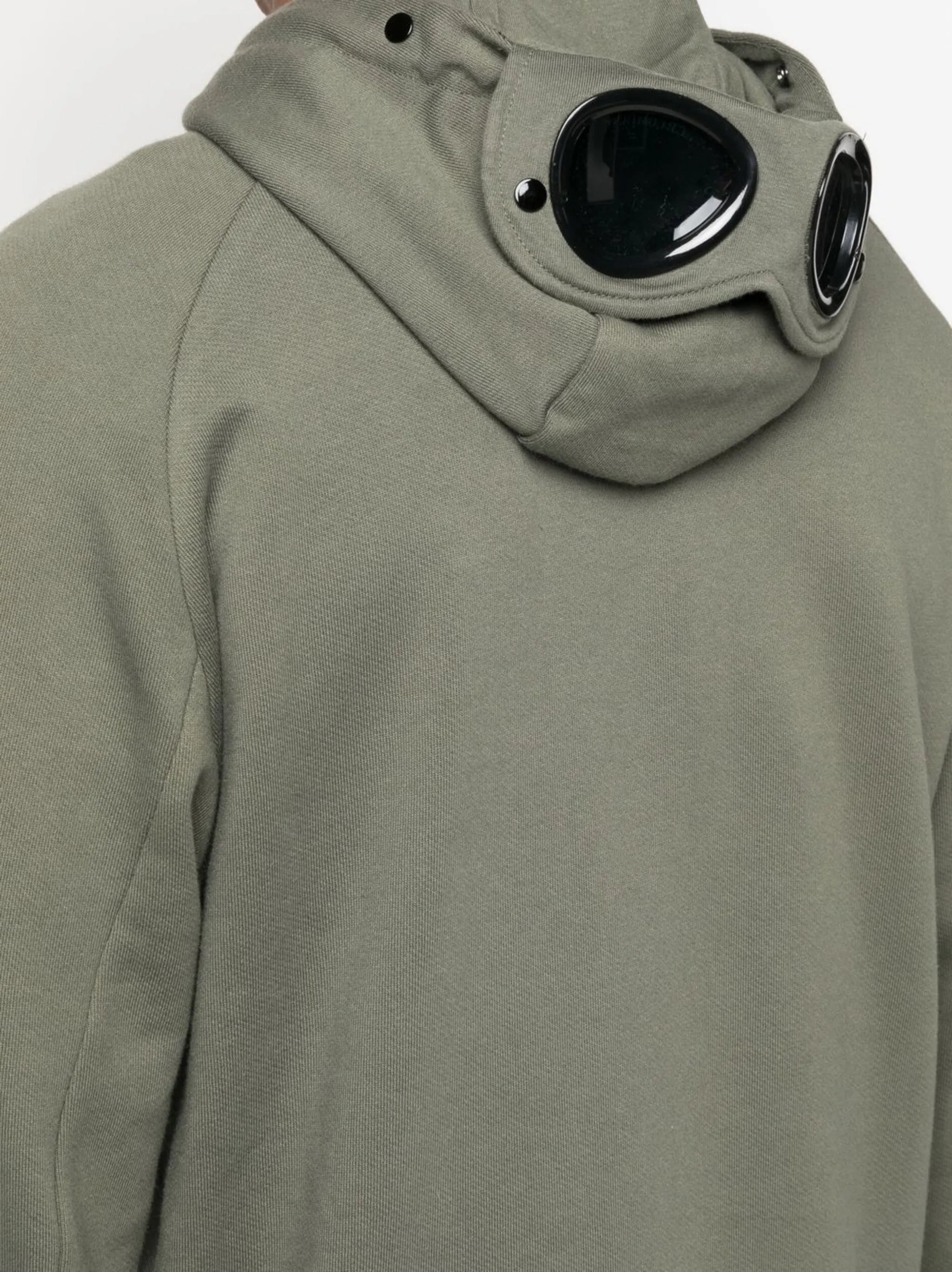 Goggles-detail zip-up hoodie