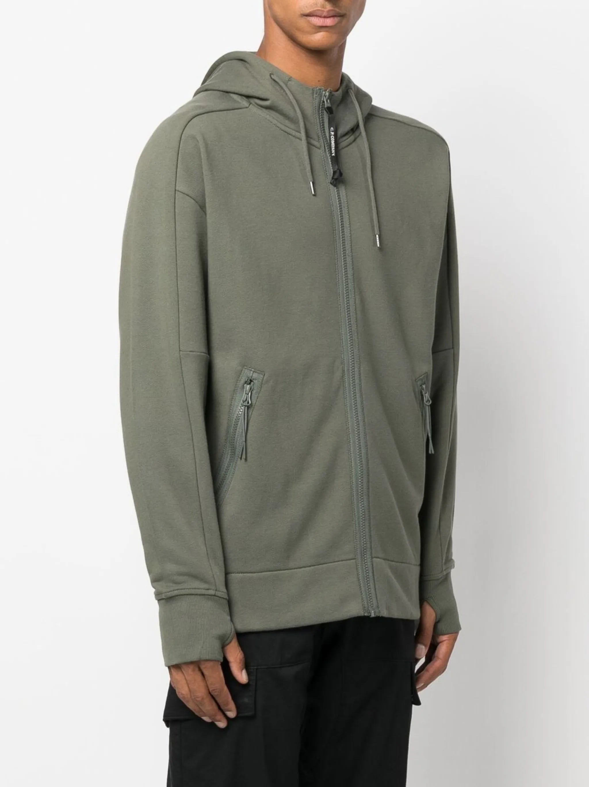 Goggles-detail zip-up hoodie