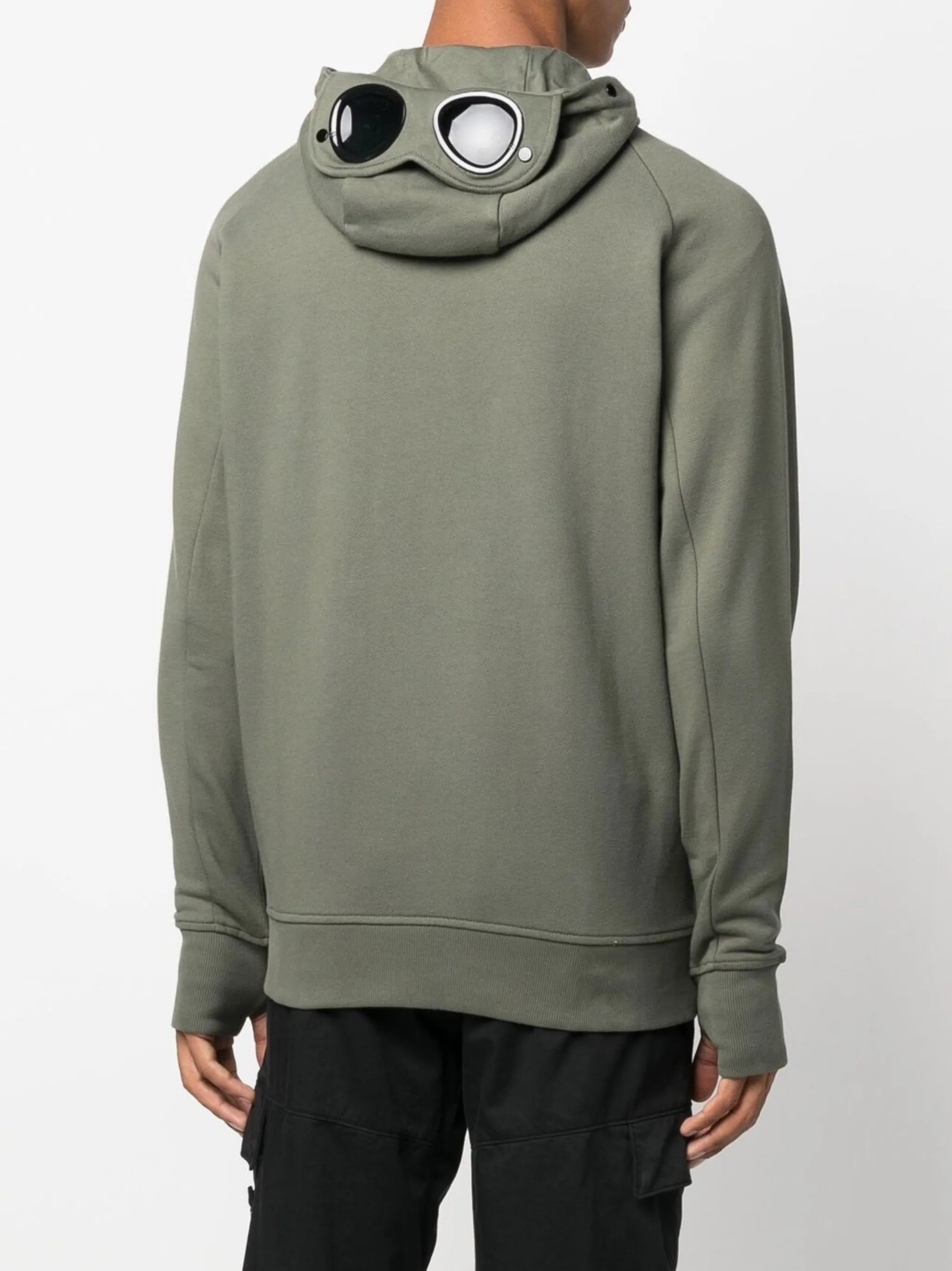 Goggles-detail zip-up hoodie