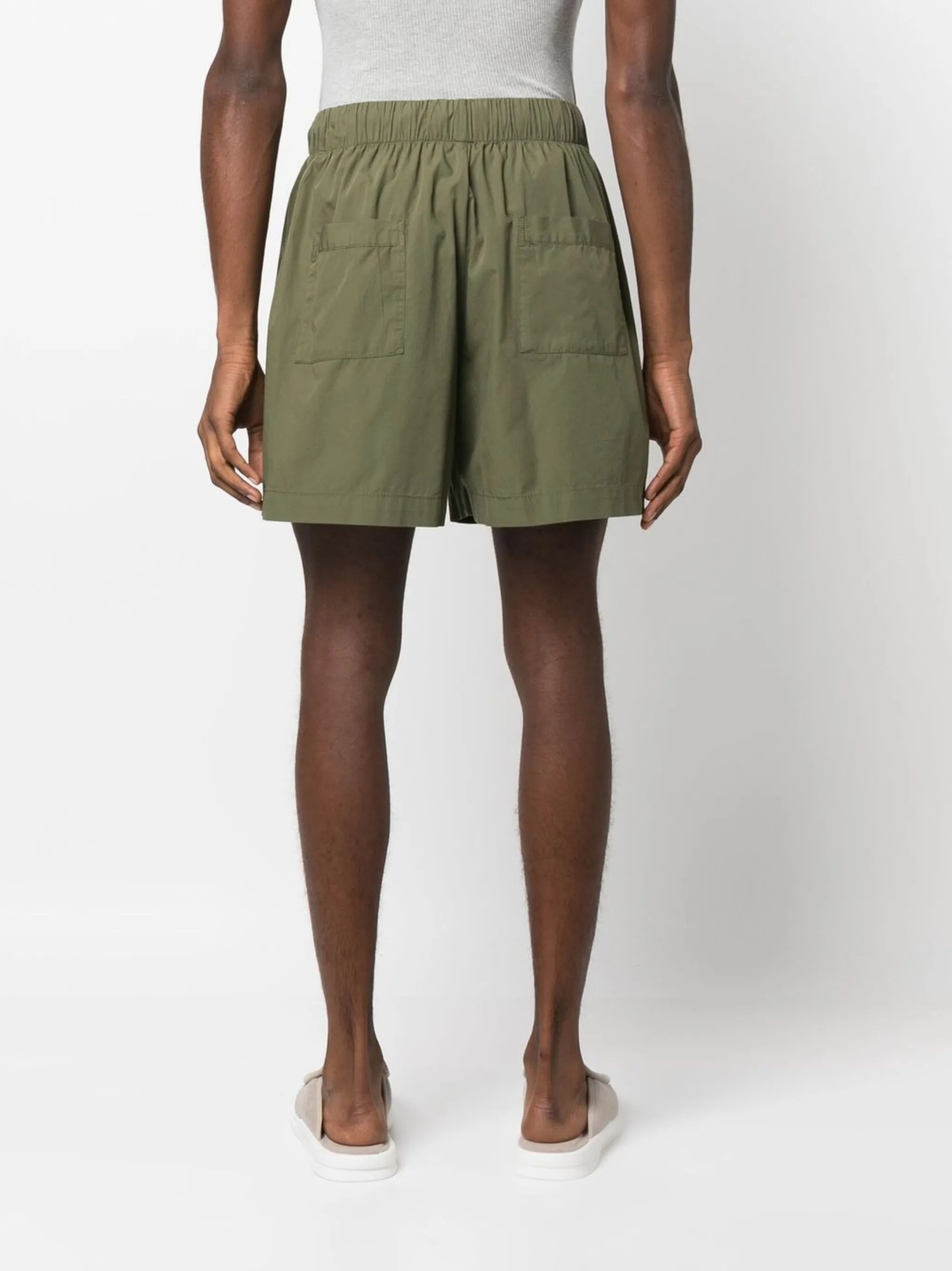 wide-leg poplin pajama shorts