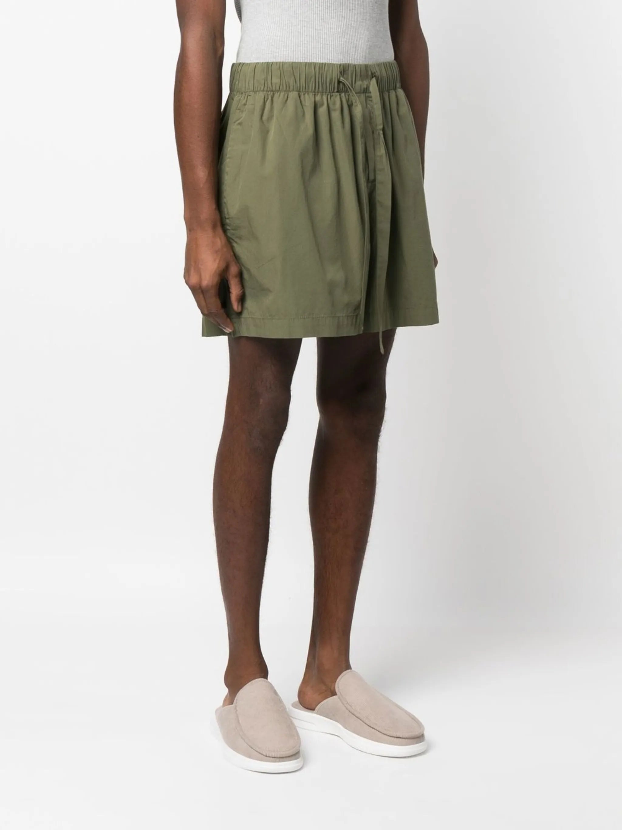 wide-leg poplin pajama shorts