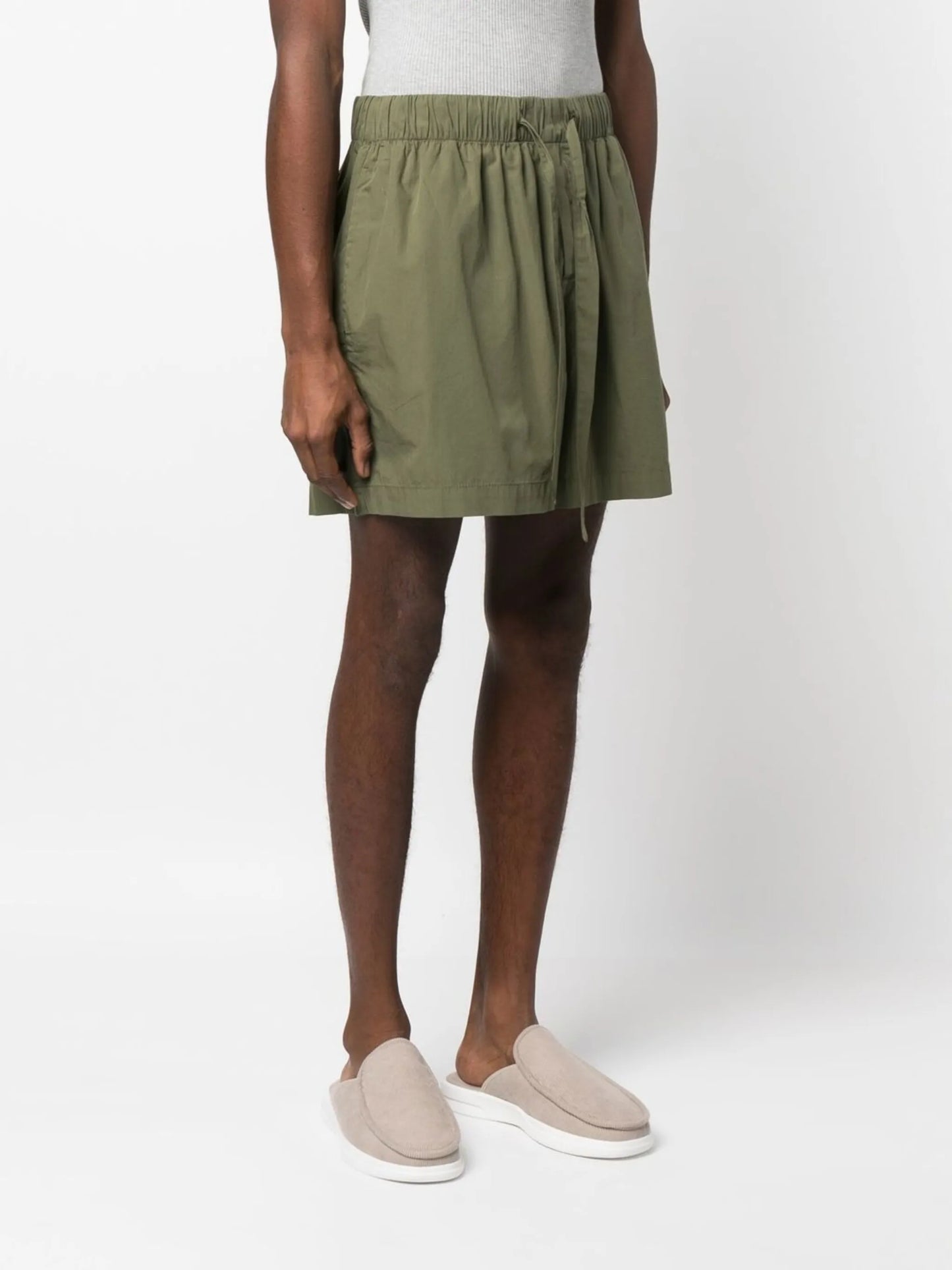 wide-leg poplin pajama shorts