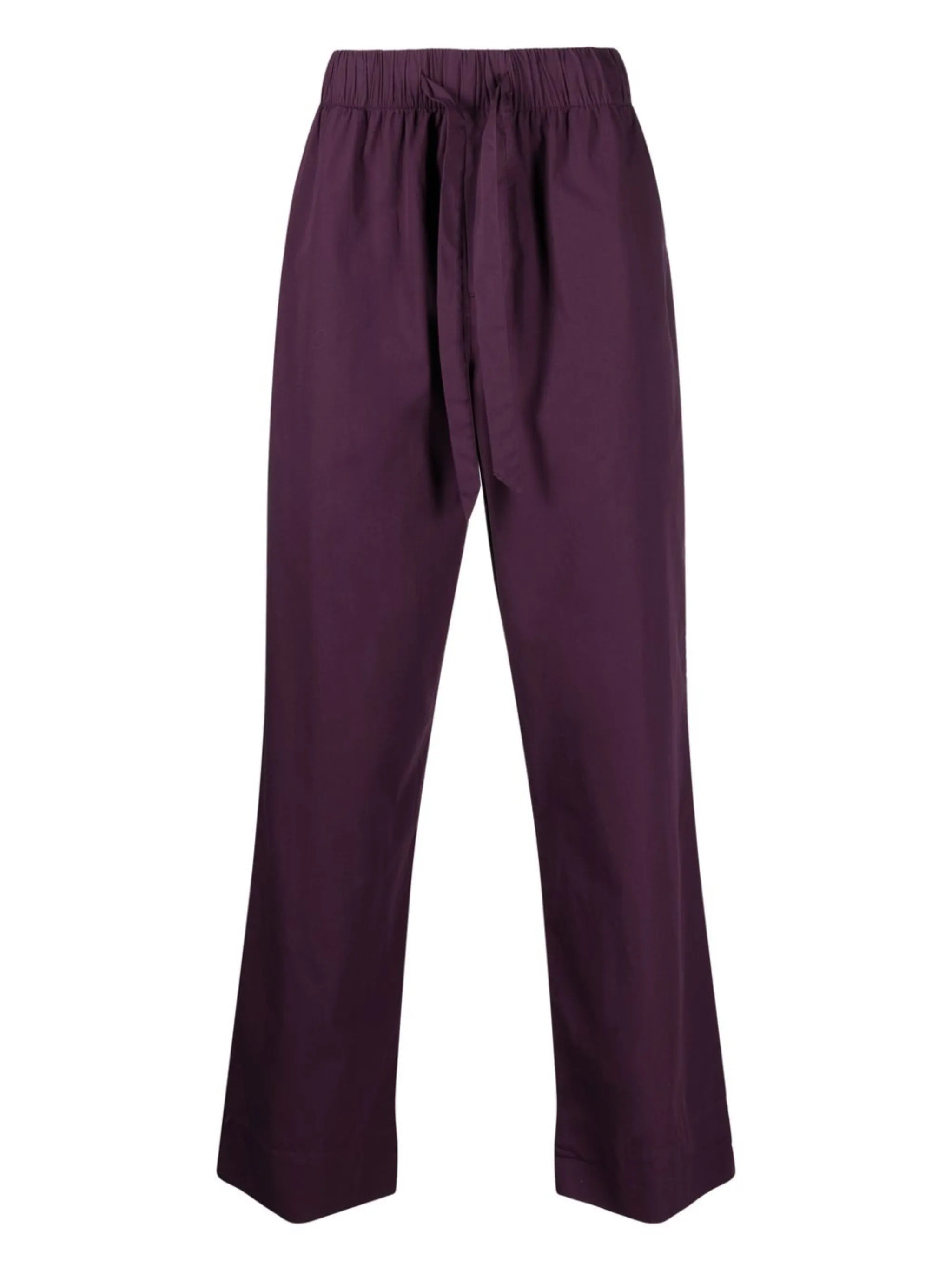 drawstring-fastening poplin pajama trousers