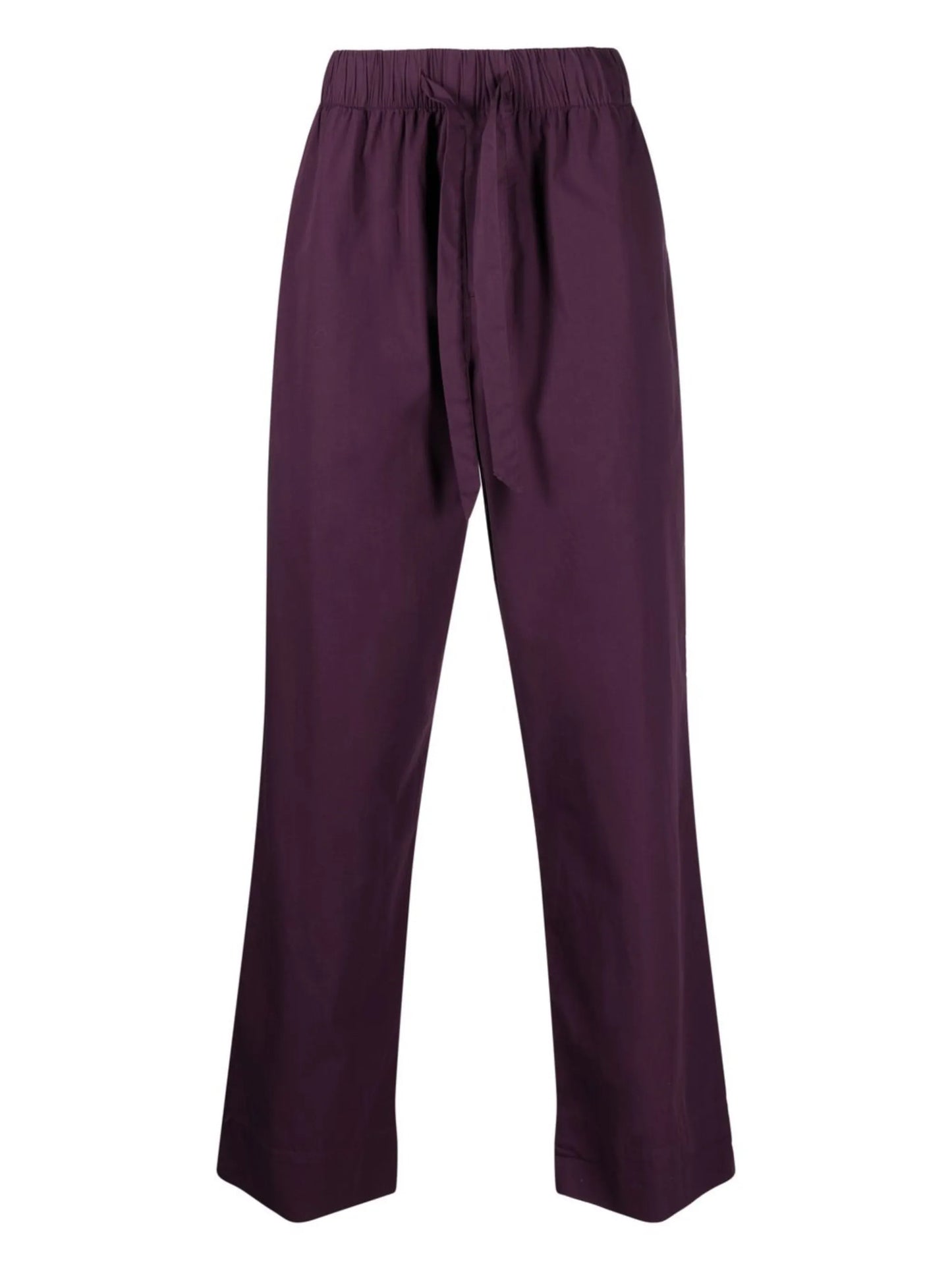 drawstring-fastening poplin pajama trousers