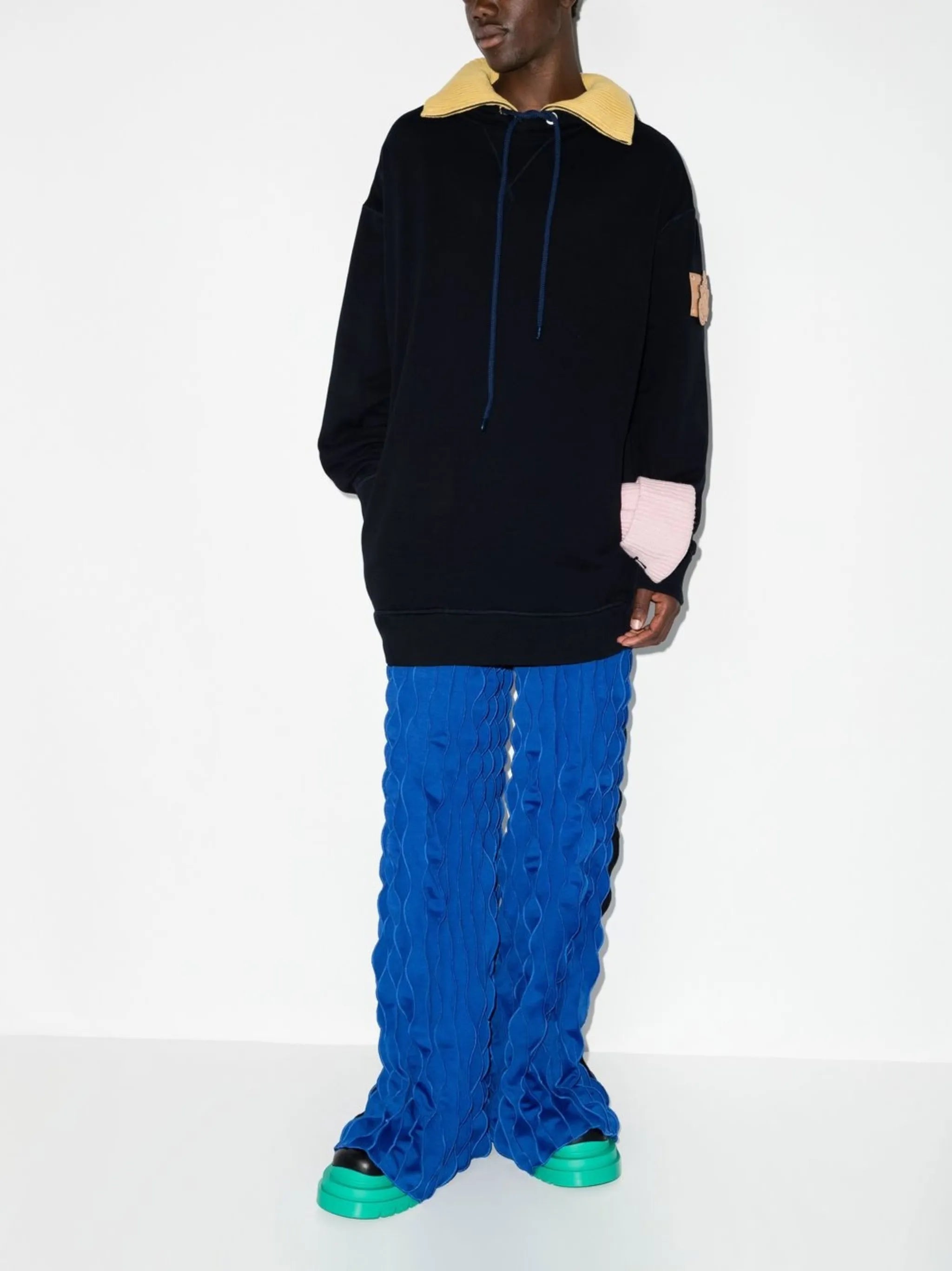 x JW Anderson logo-patch fleece hoodie