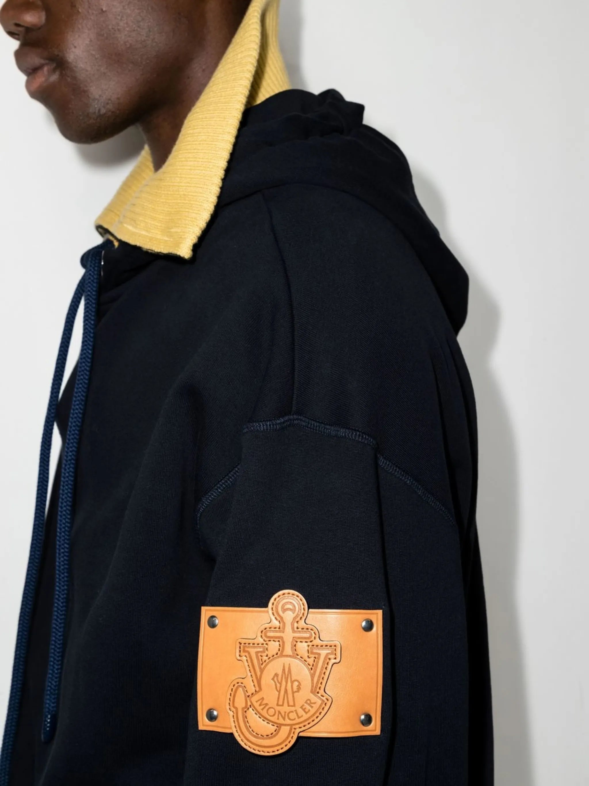 x JW Anderson logo-patch fleece hoodie
