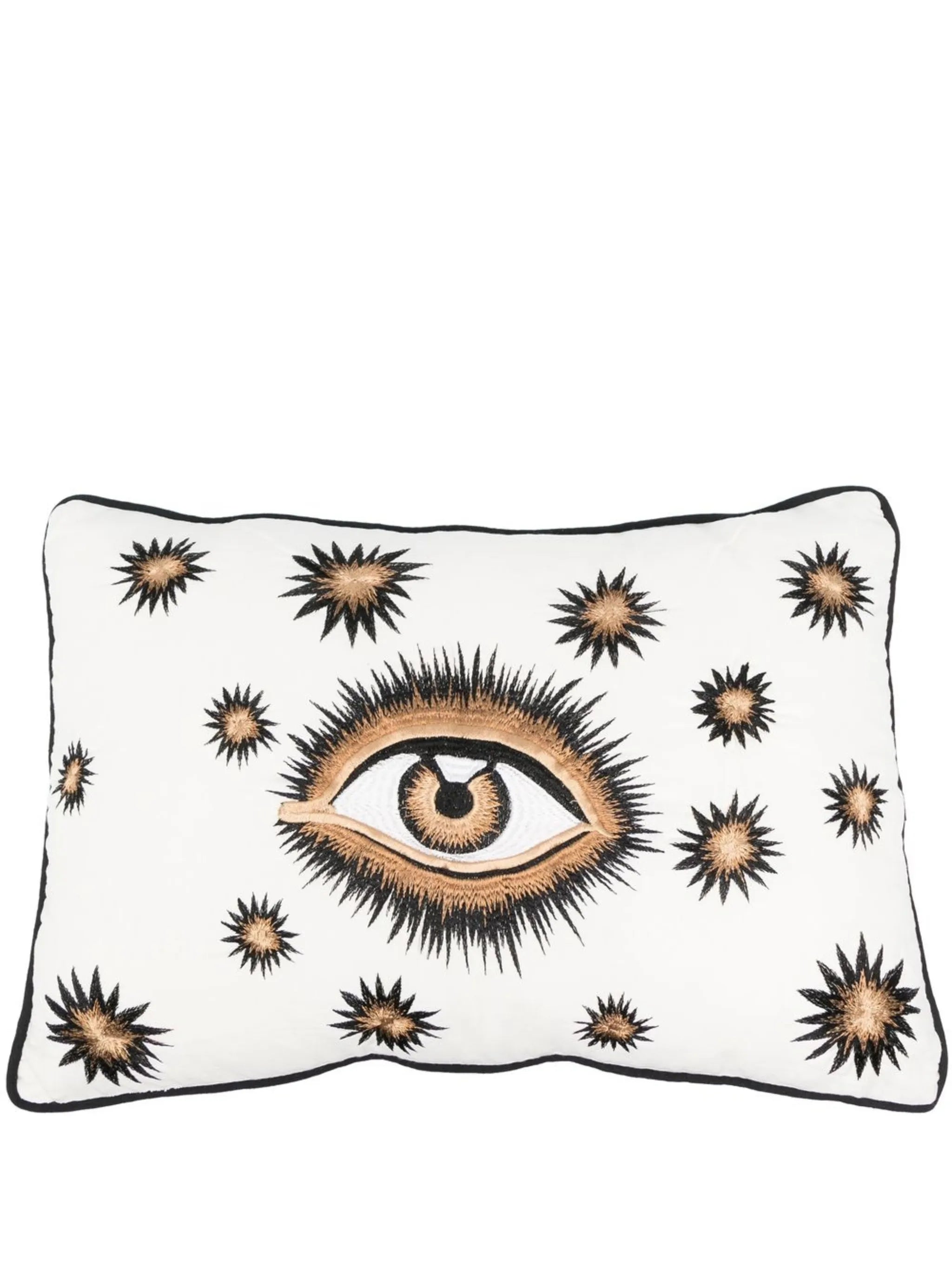 White Embroidered Eye Cushion