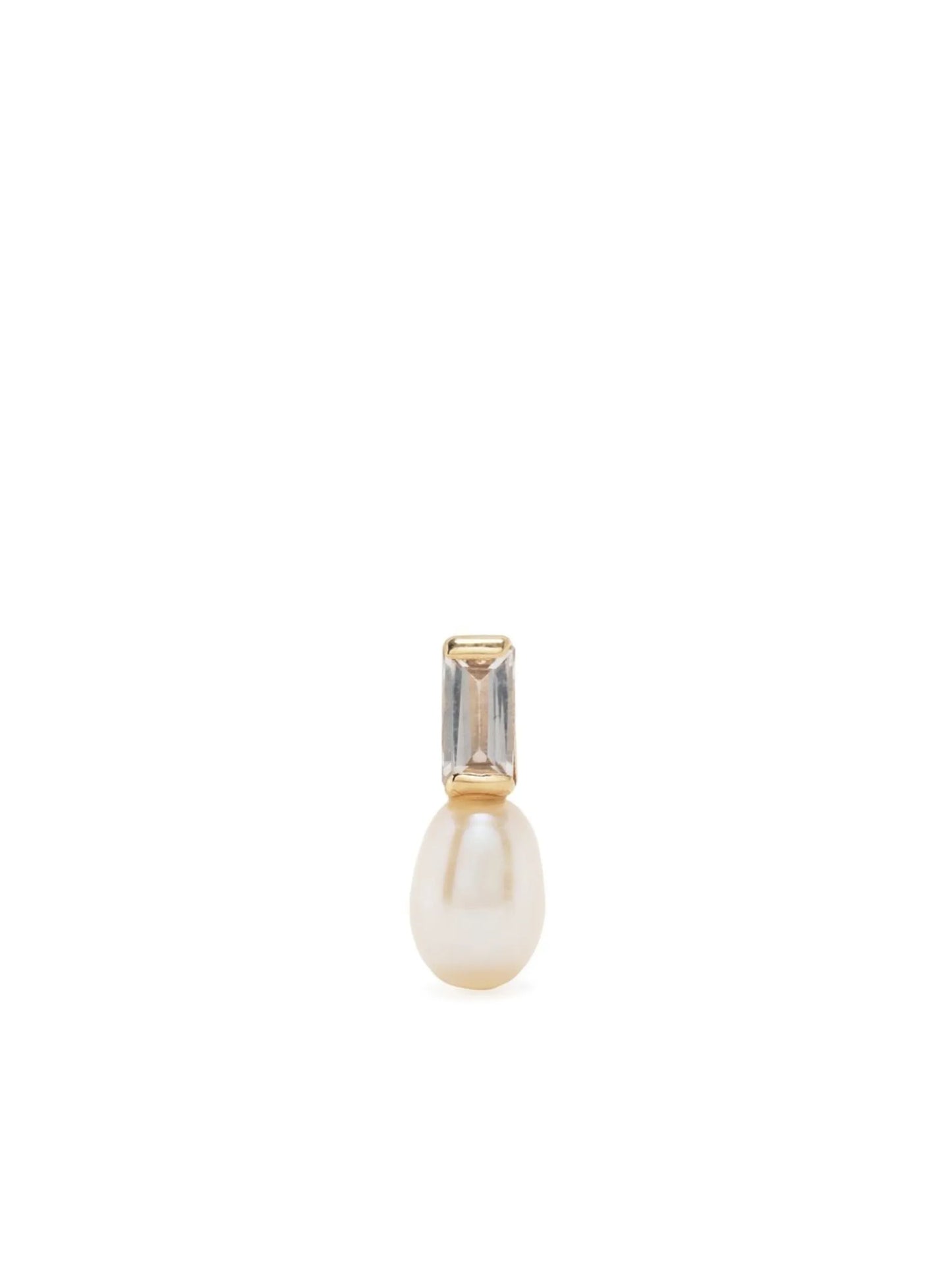 14kt yellow gold Orb pearl drop stud earring