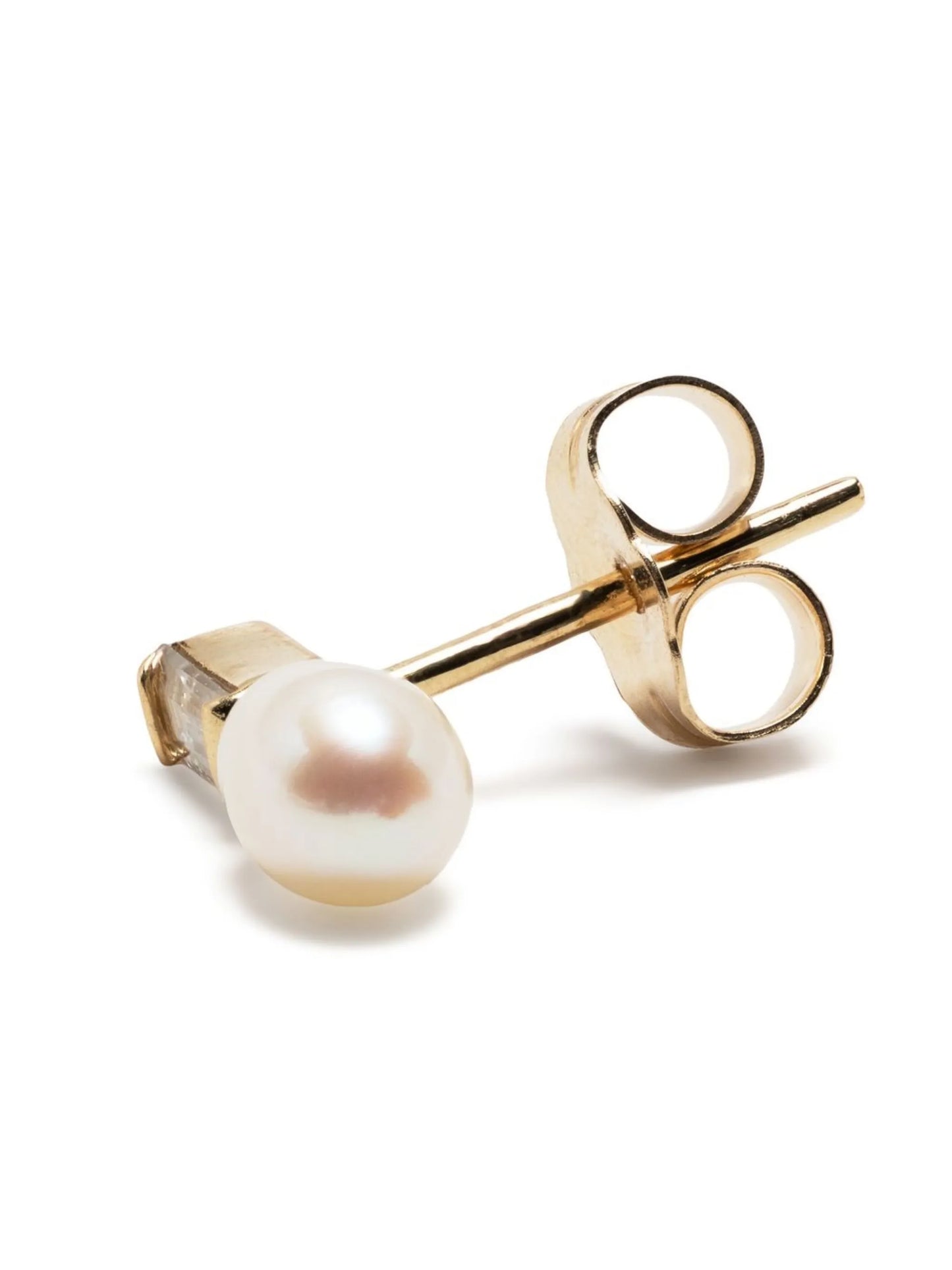 14kt yellow gold Orb pearl drop stud earring