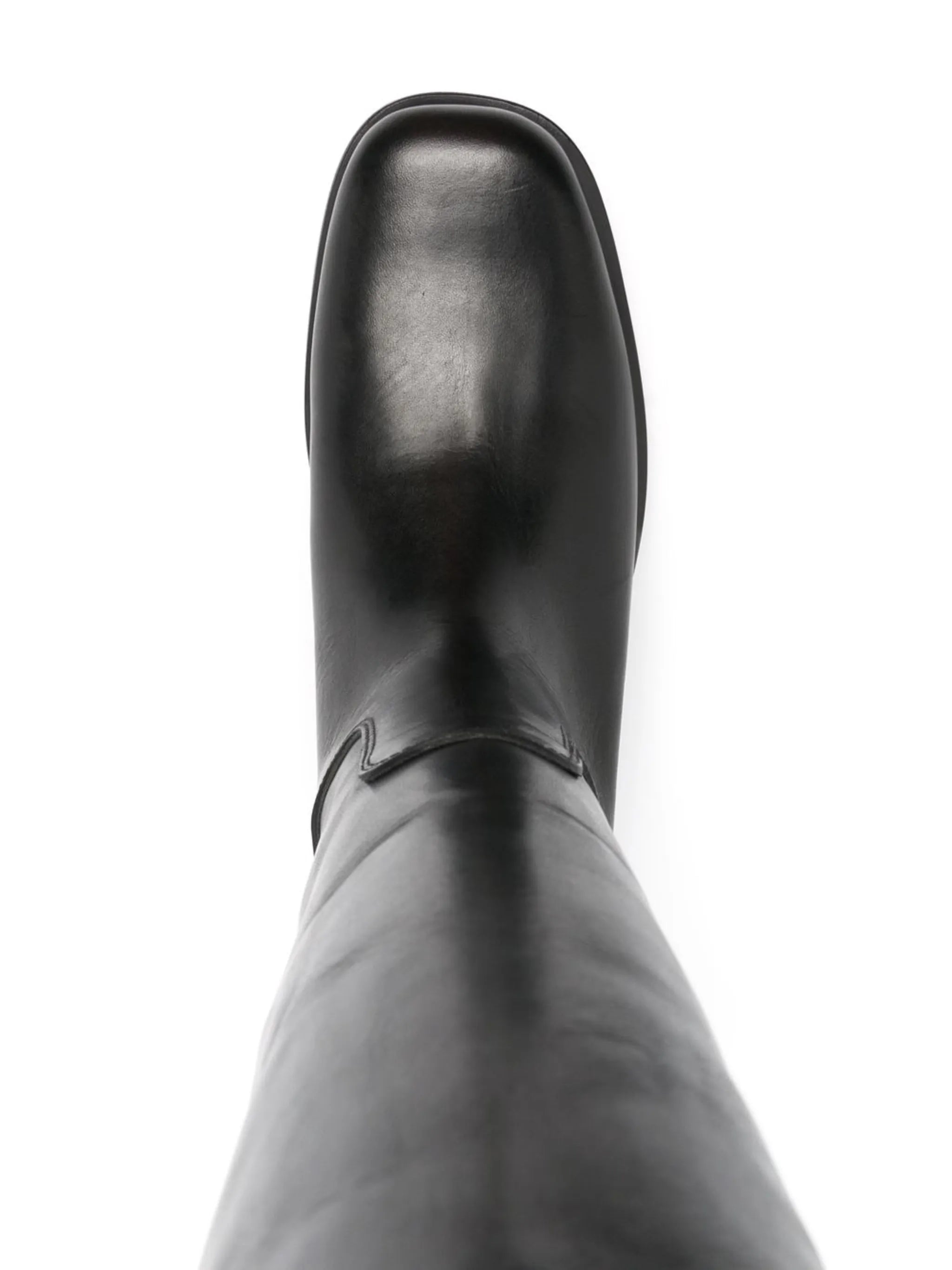 knee-length leather boots