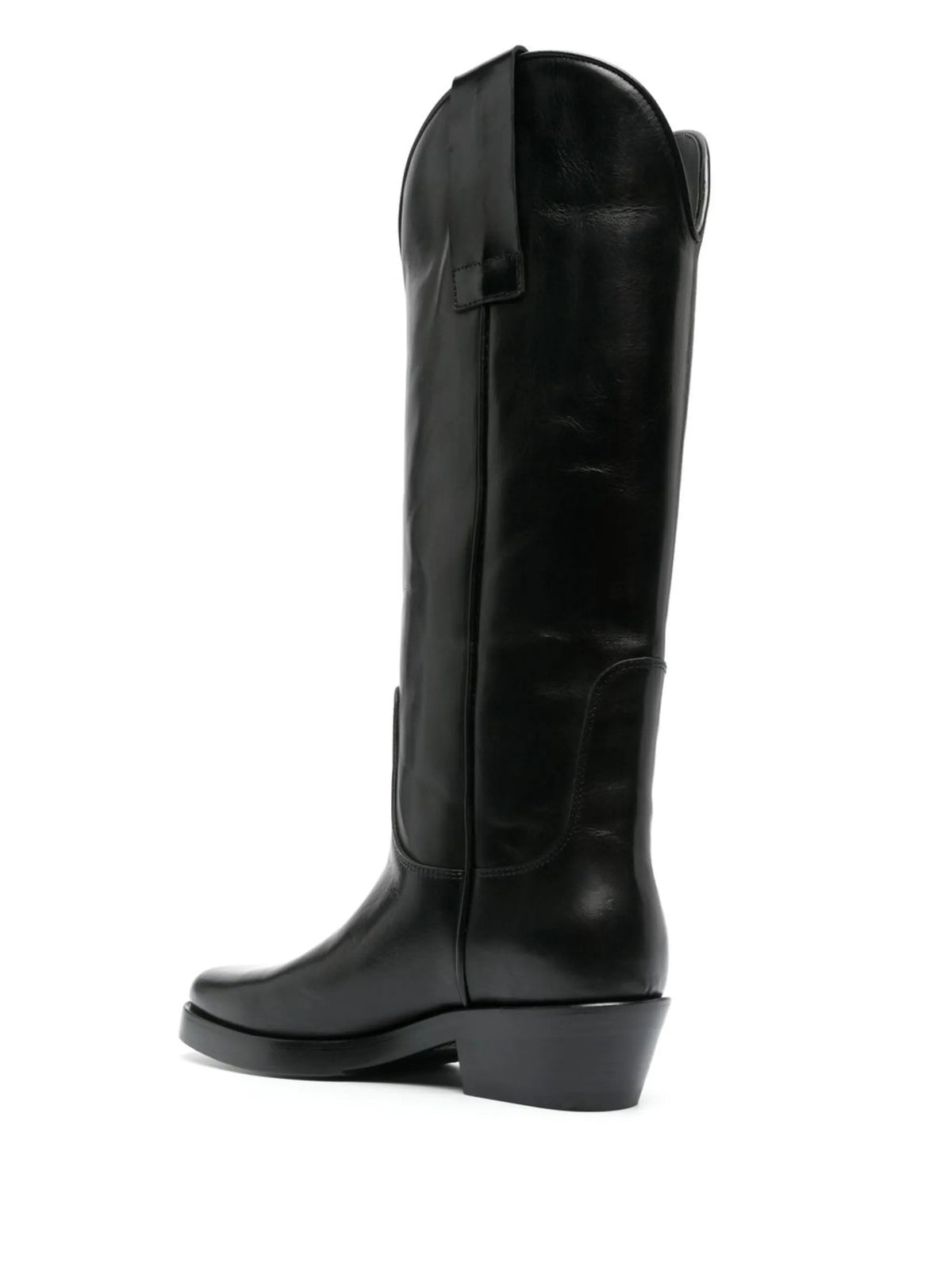 knee-length leather boots