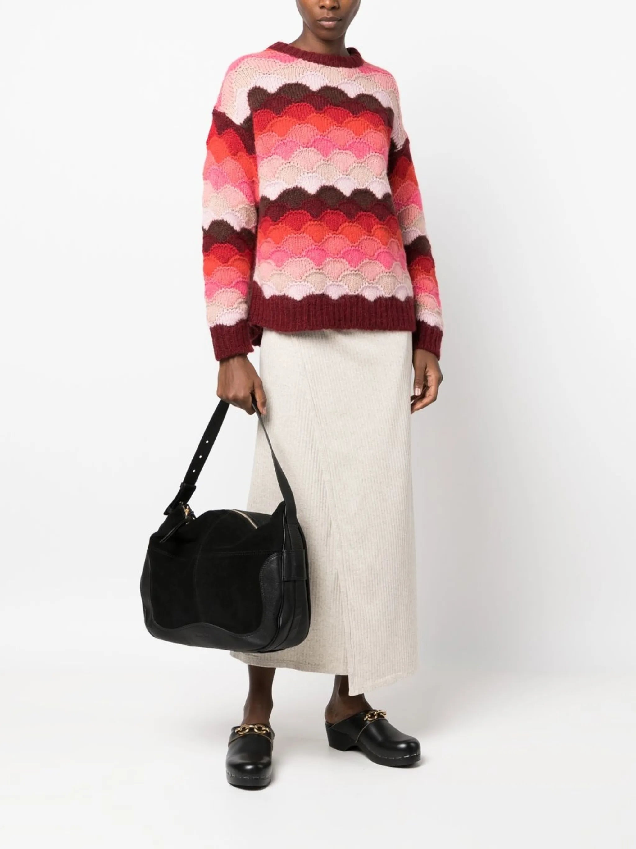 Hana suede shoulder bag