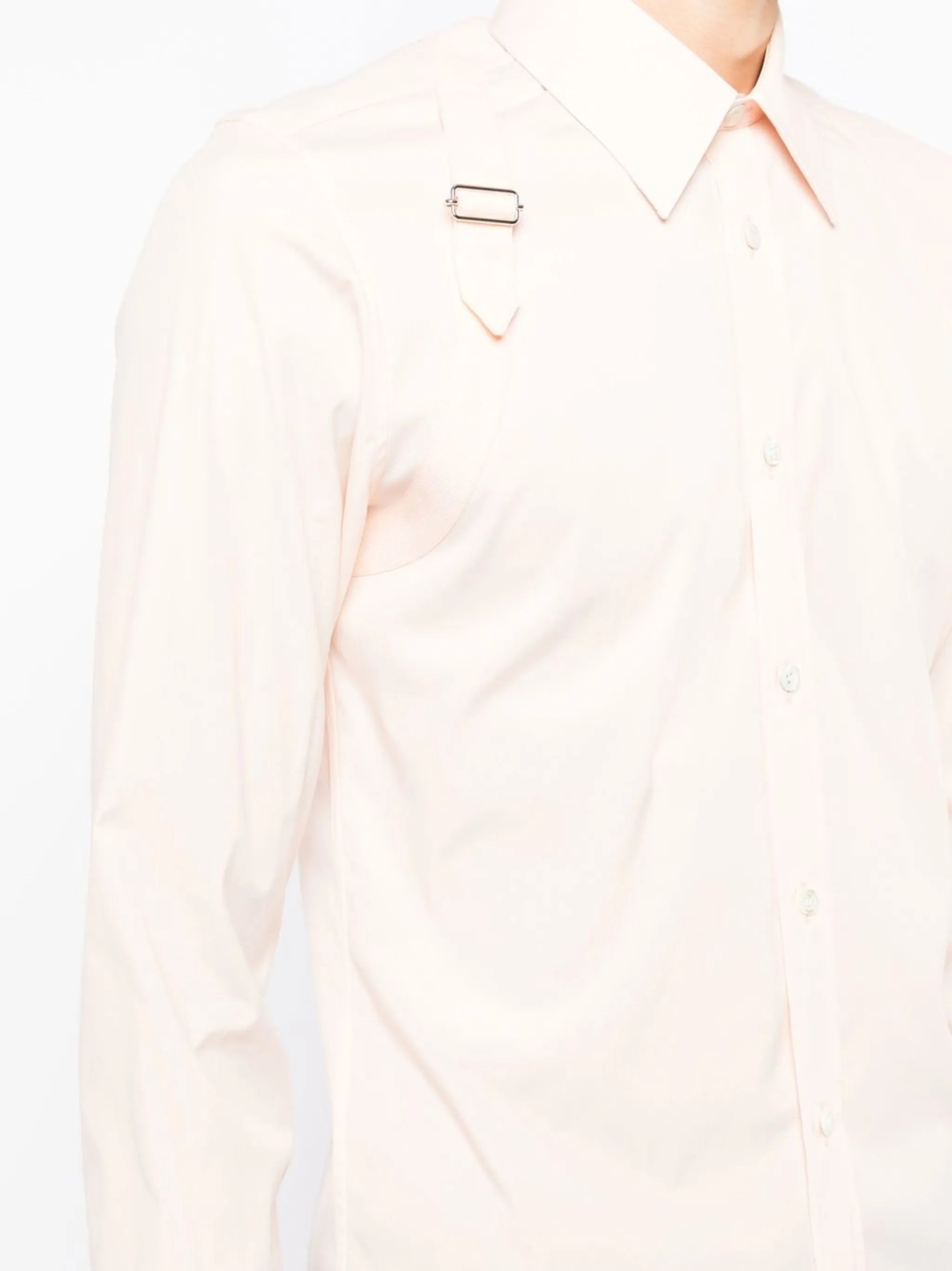 strap-detail long-sleeved shirt