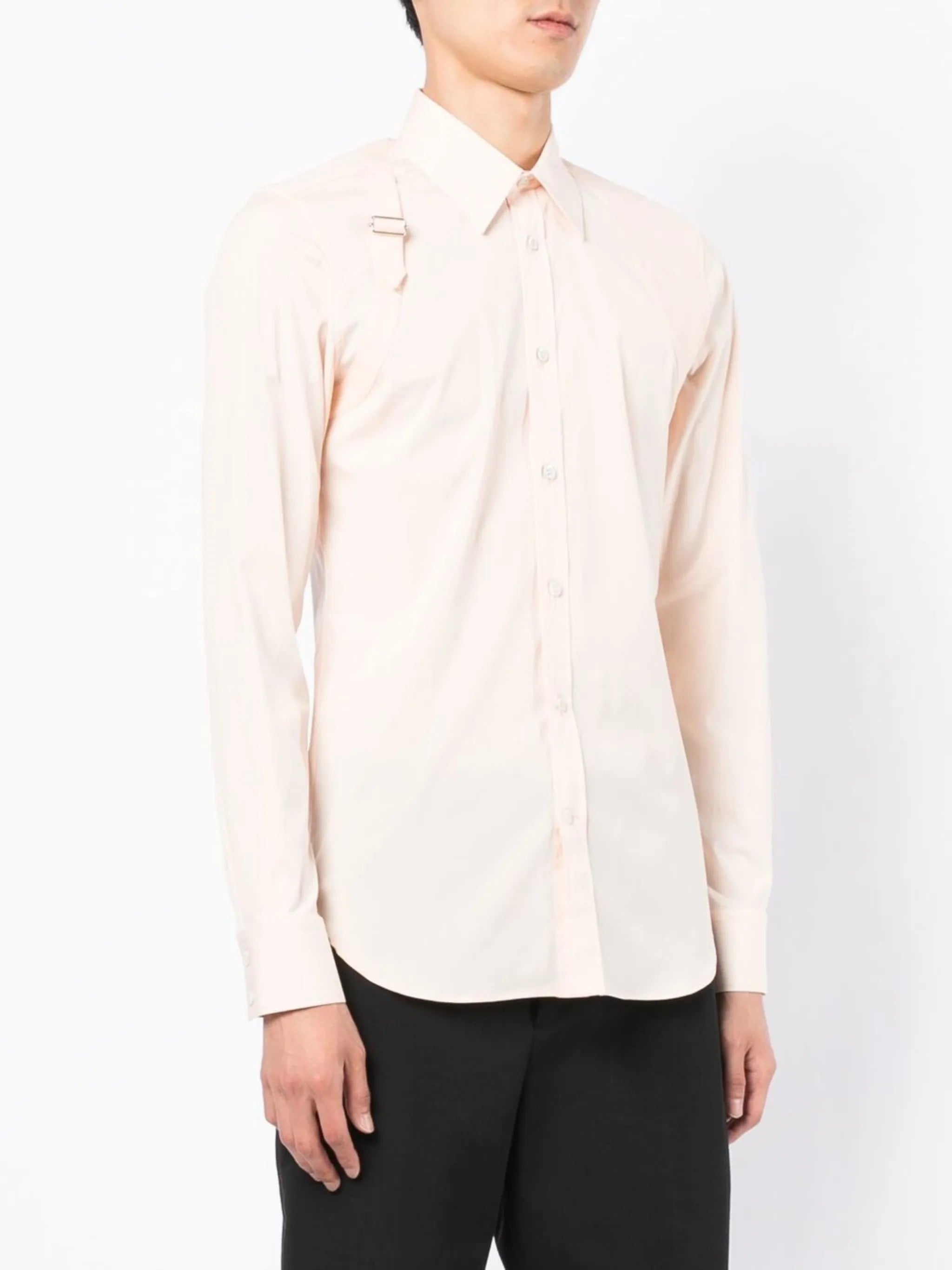 strap-detail long-sleeved shirt