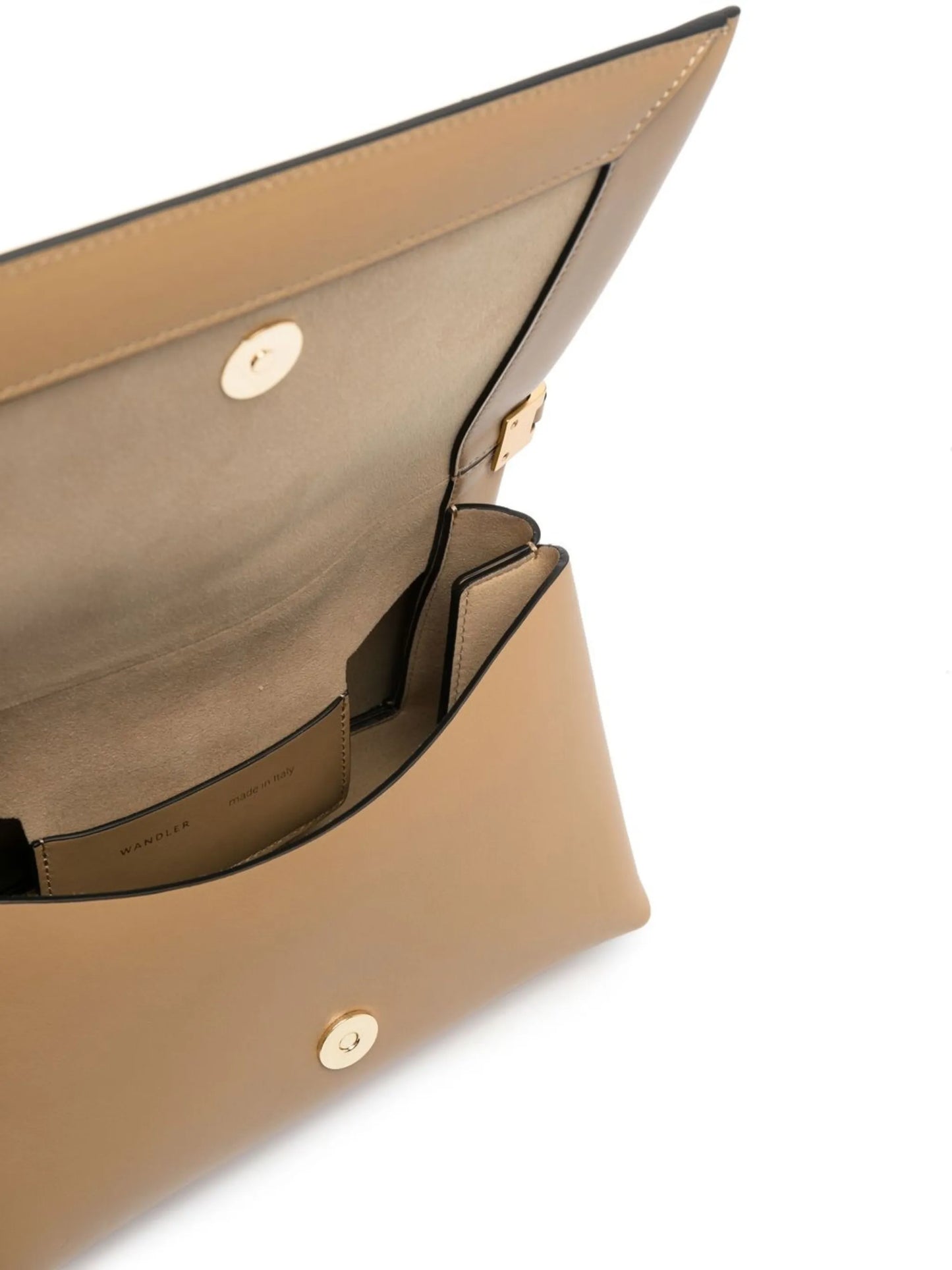 engraved-logo leather shoulder bag