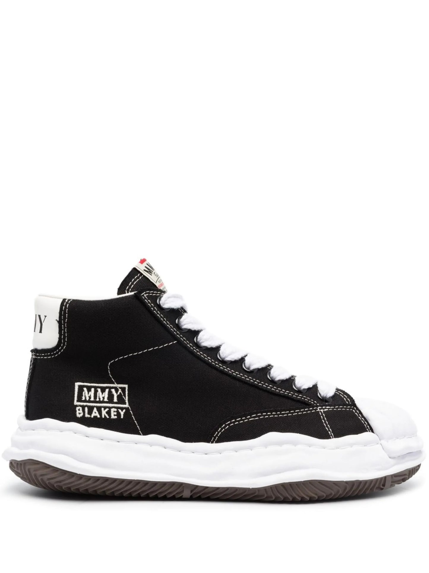 embroidered-logo lace-up sneakers