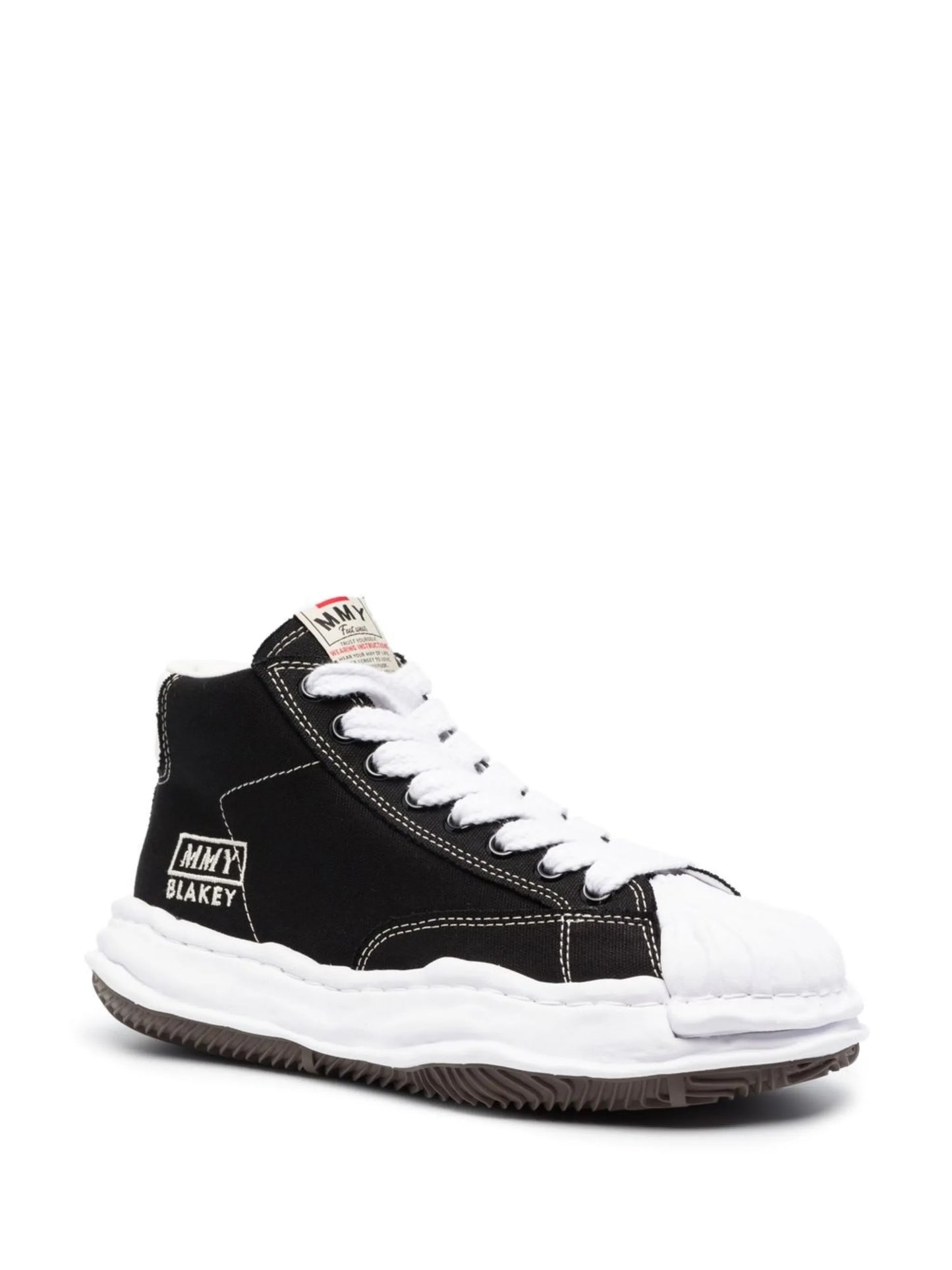 embroidered-logo lace-up sneakers