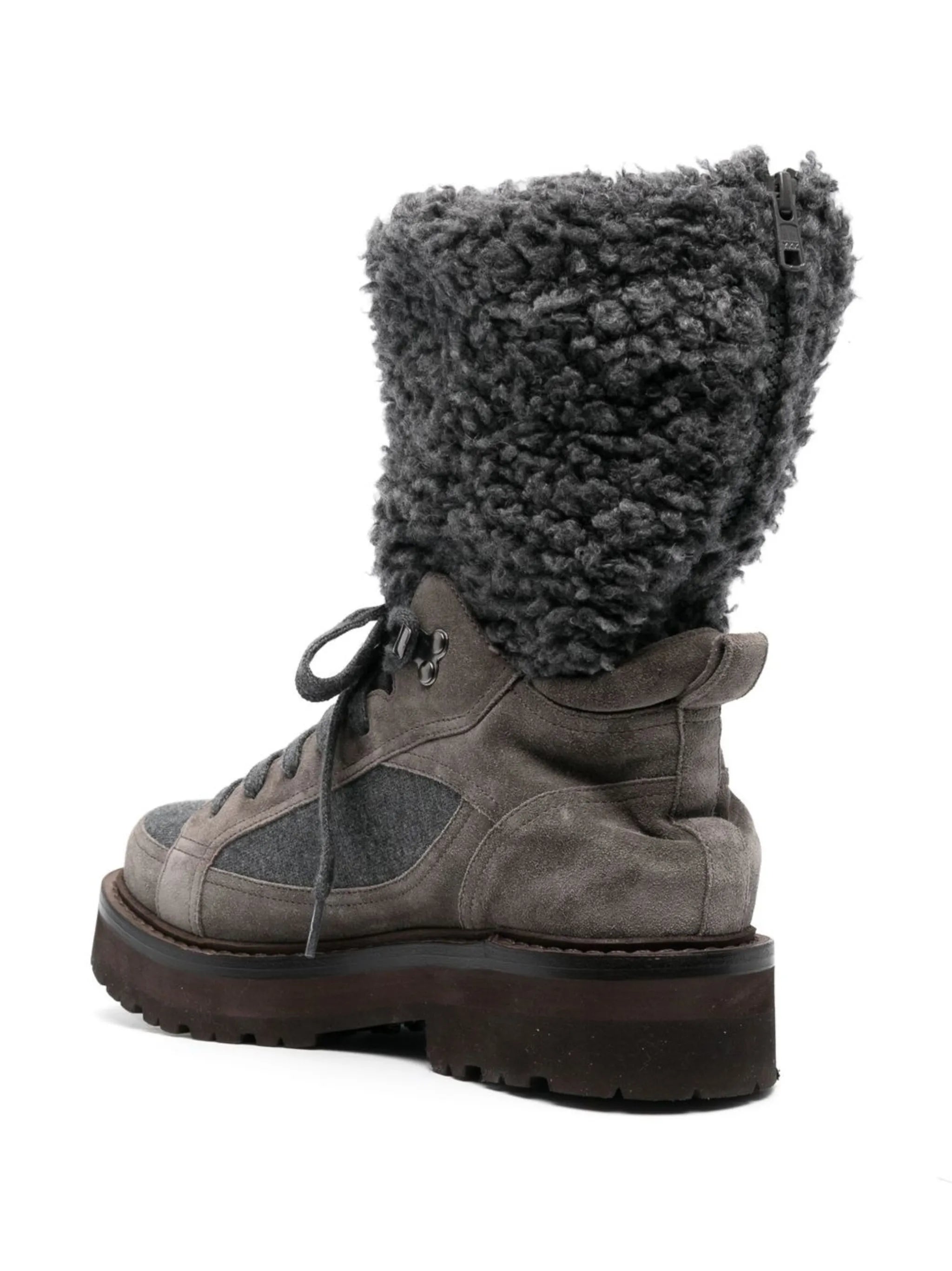 faux-fur detail hiking boots