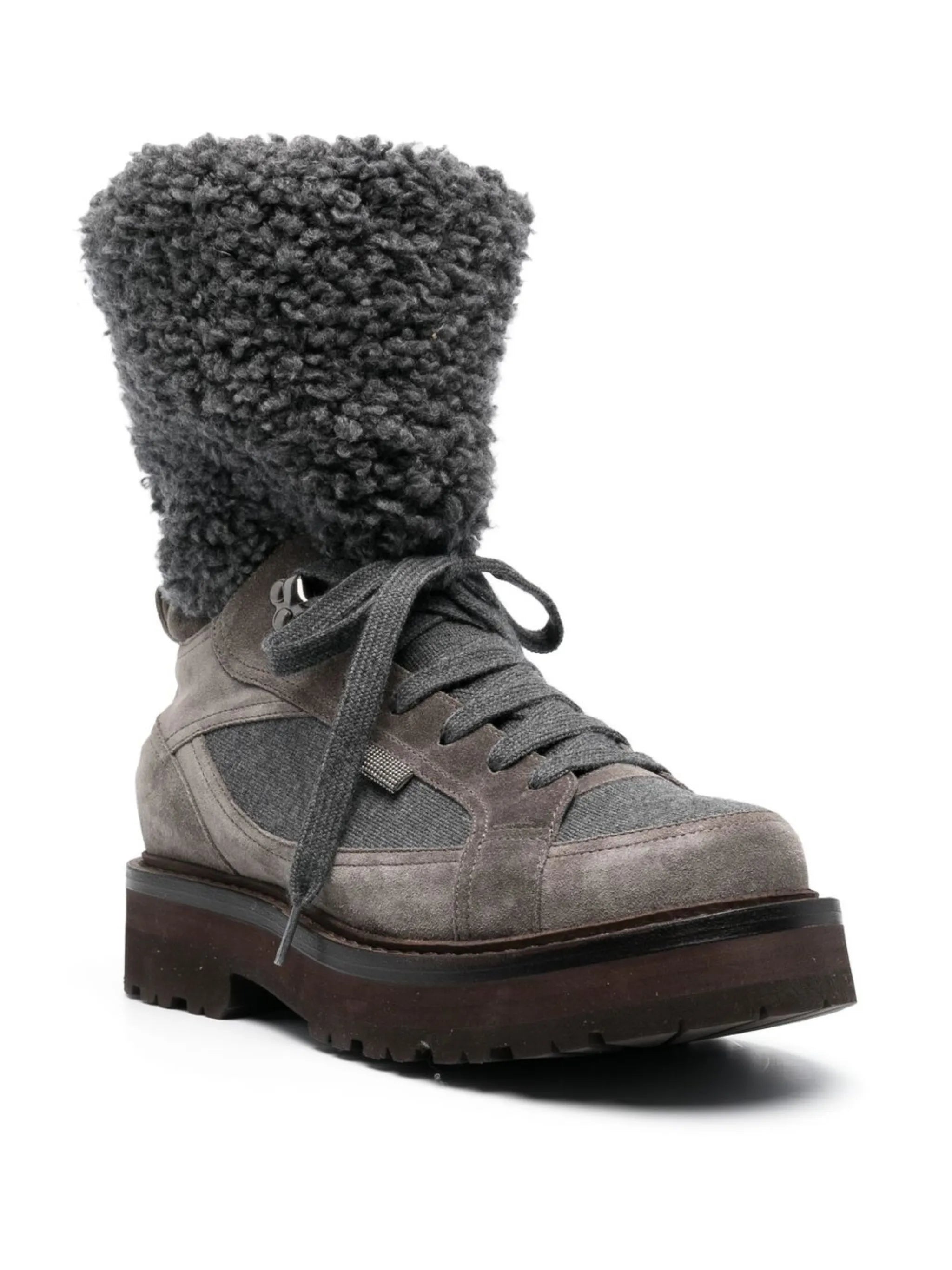 faux-fur detail hiking boots