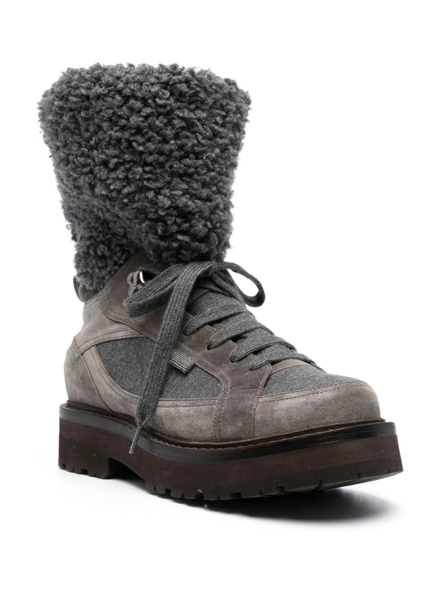 faux-fur detail hiking boots