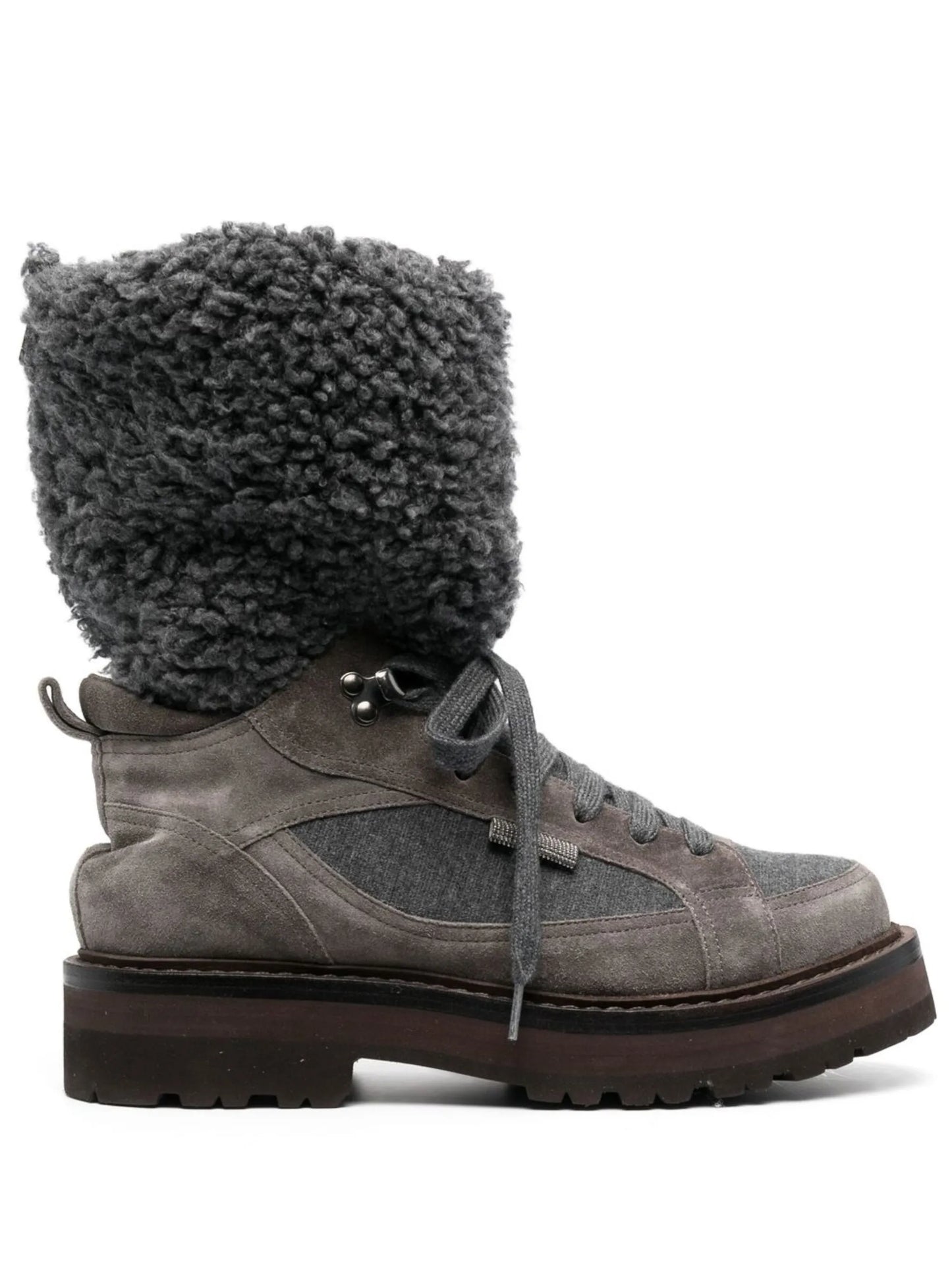 faux-fur detail hiking boots