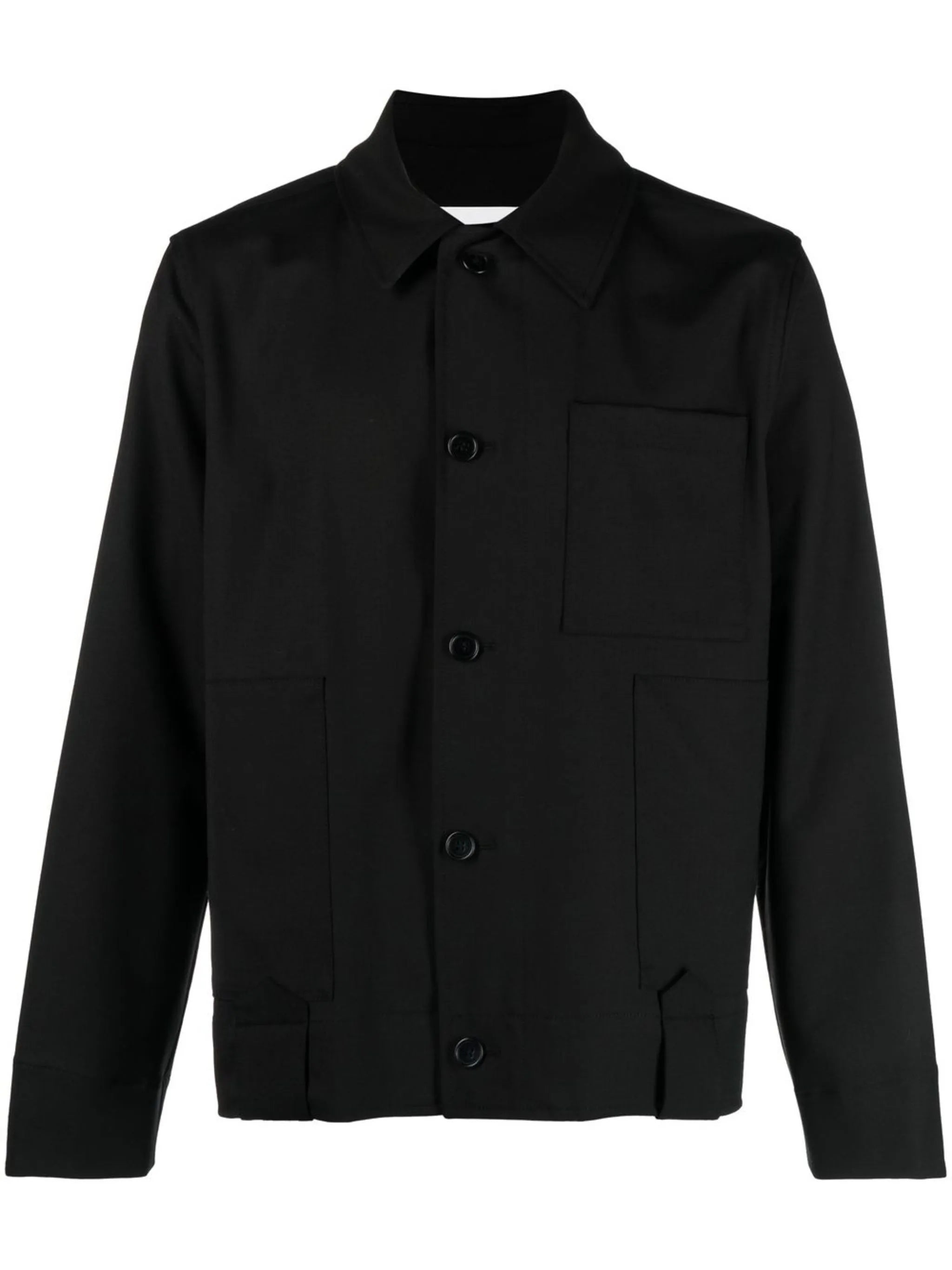 Uniform straight-point collar overshirt
