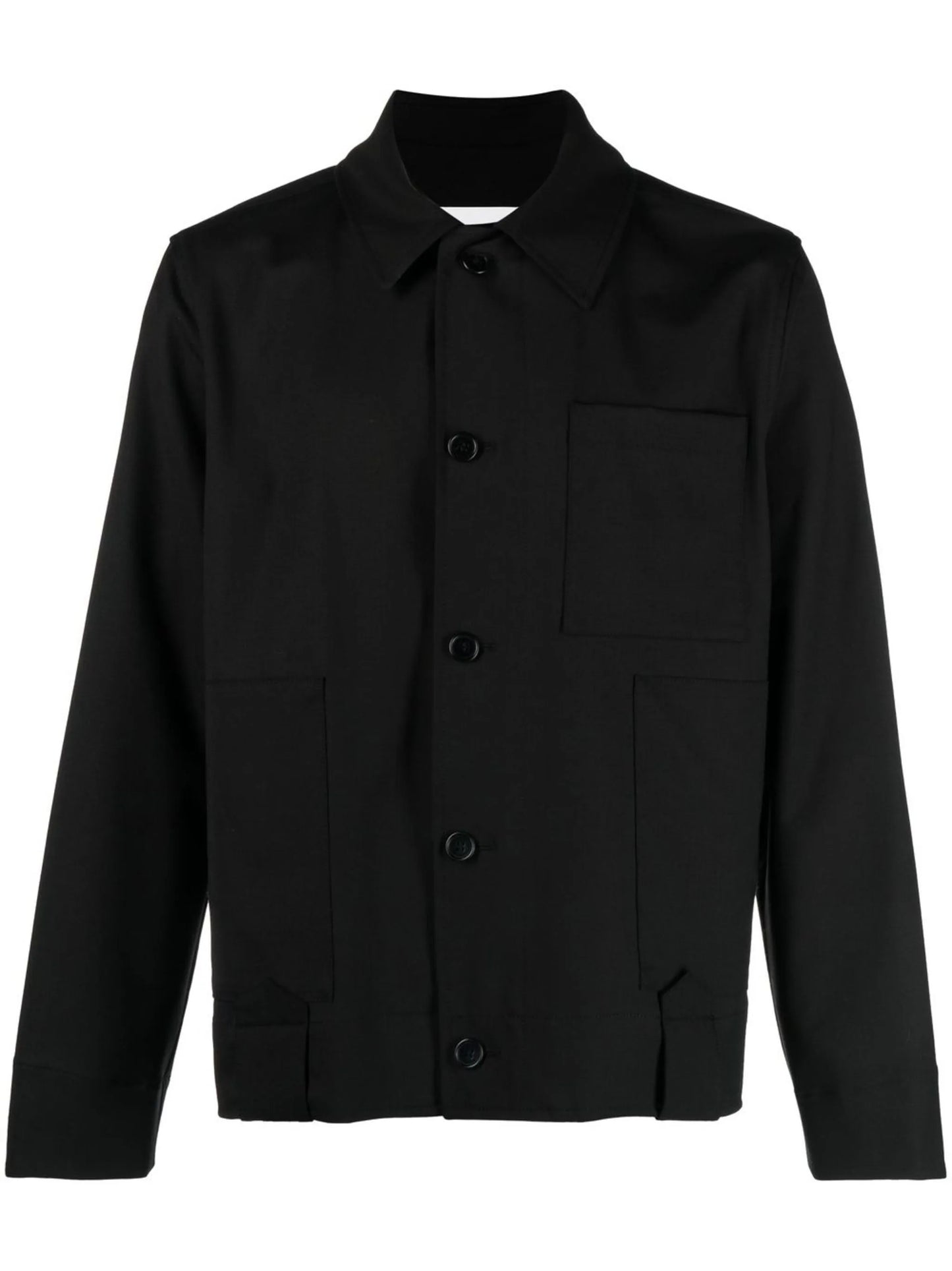 Uniform straight-point collar overshirt