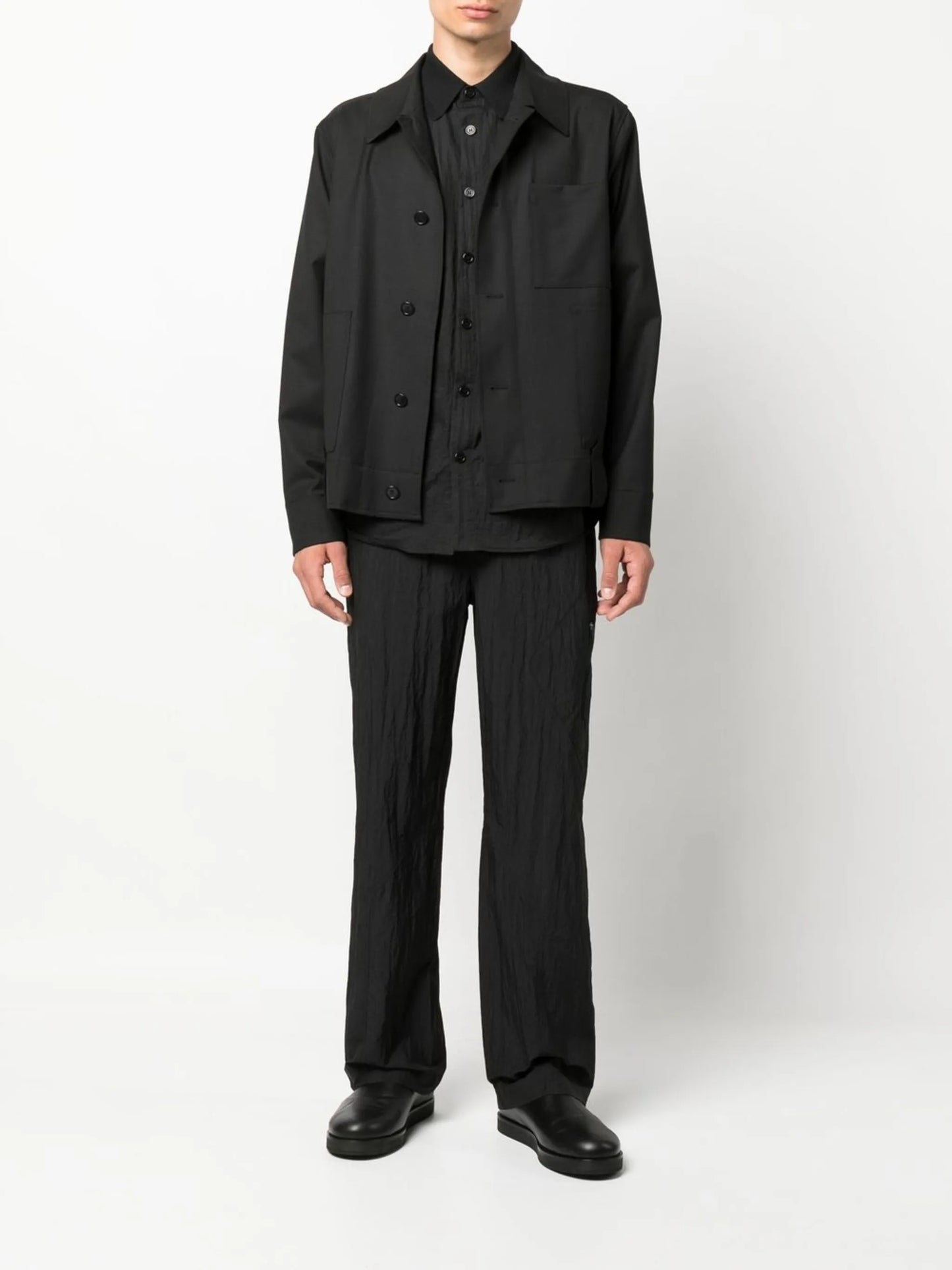Uniform straight-point collar overshirt
