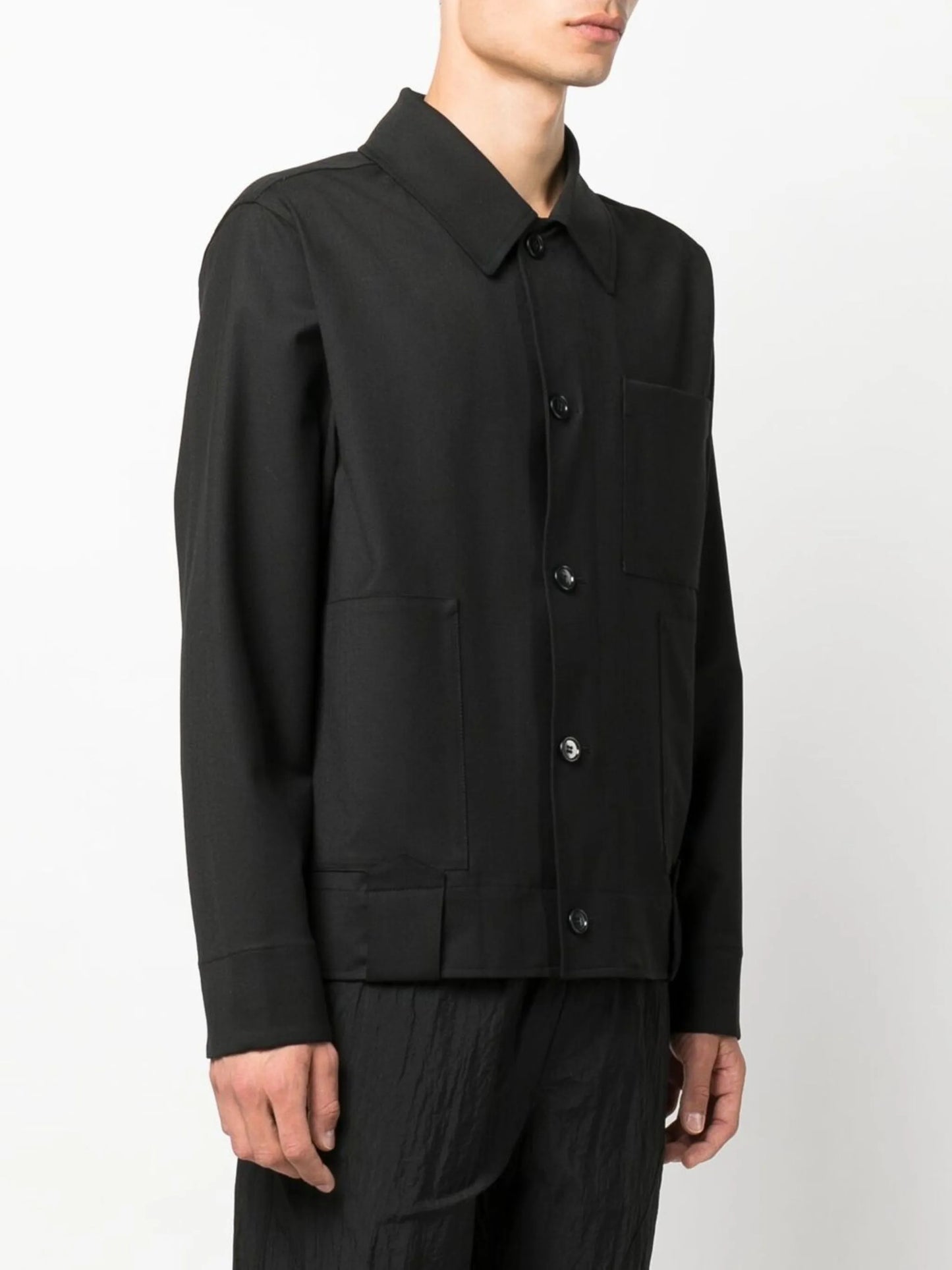 Uniform straight-point collar overshirt