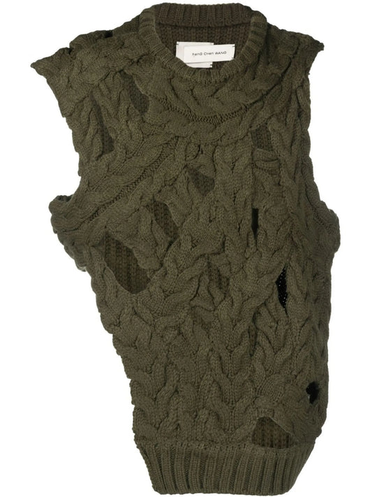 asymmetric knitted vest