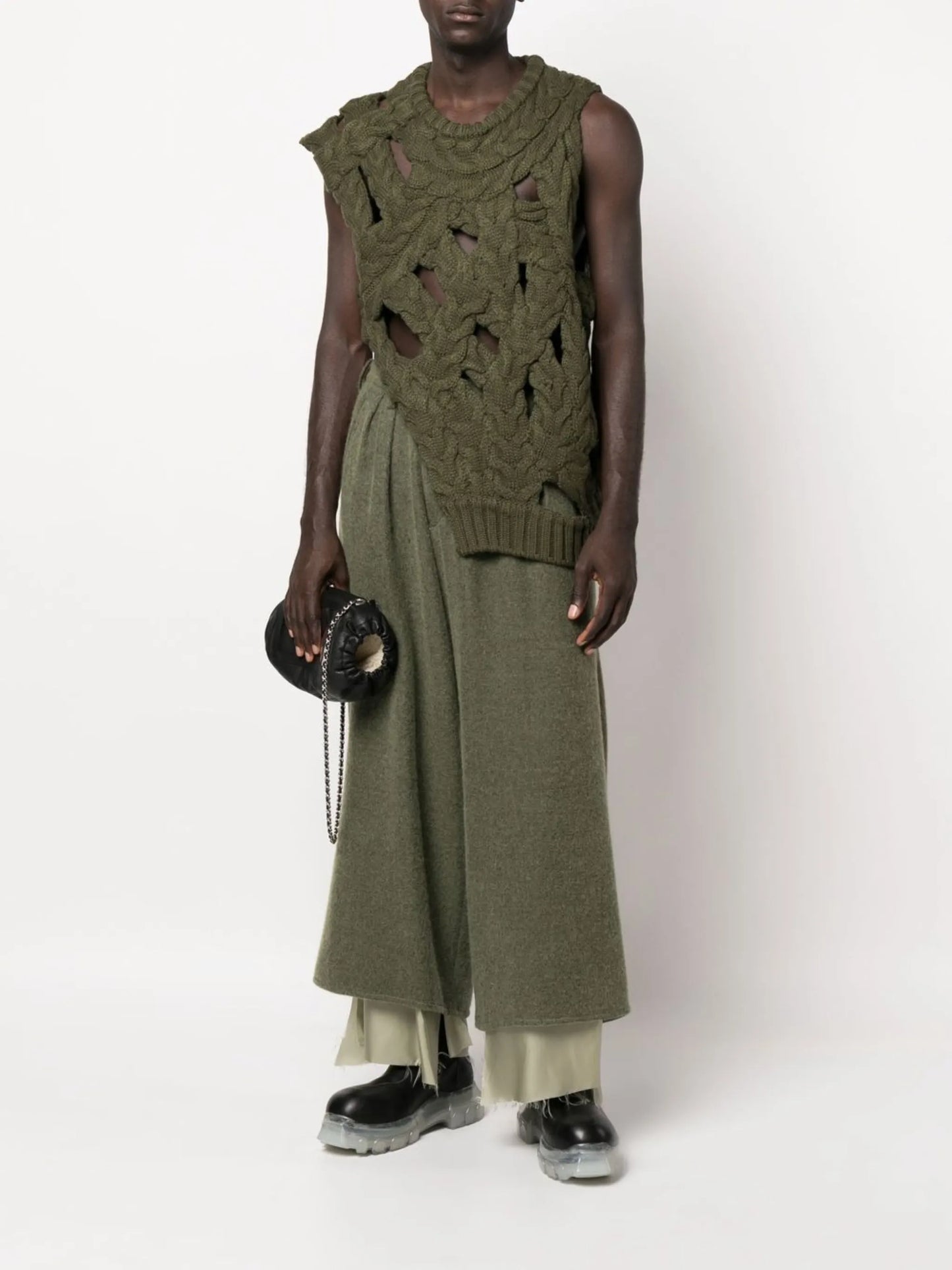 asymmetric knitted vest