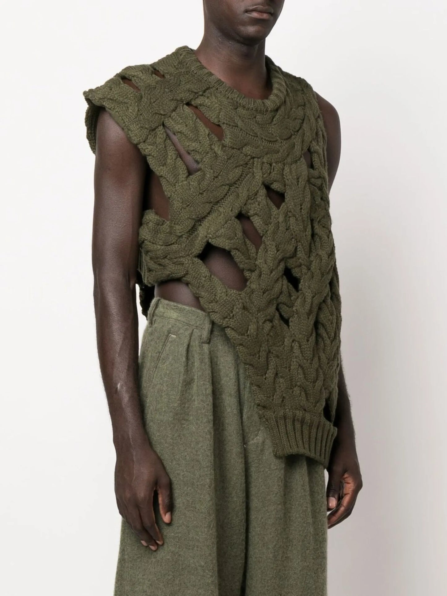 asymmetric knitted vest