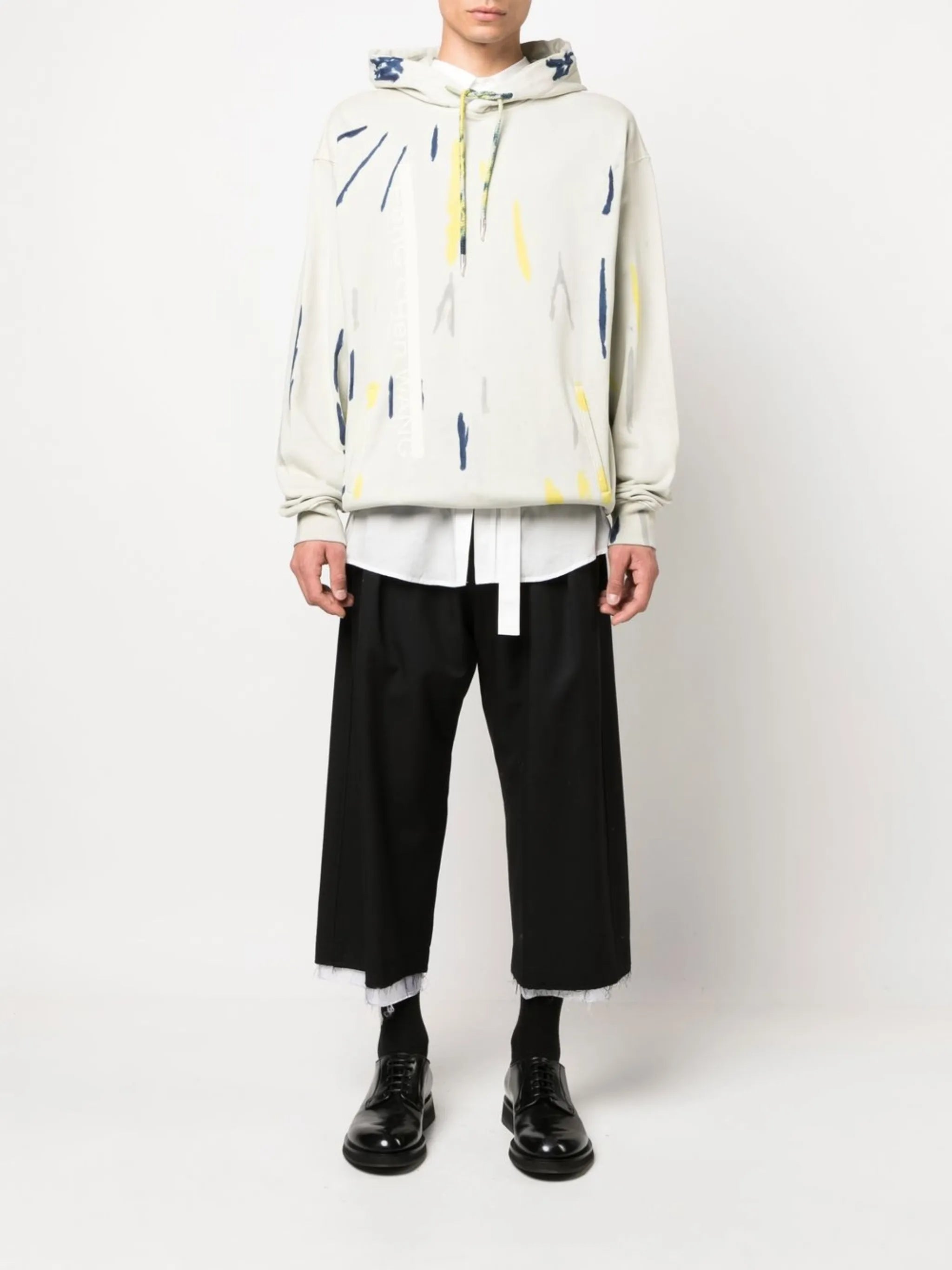 tie-dye print cotton hoodie