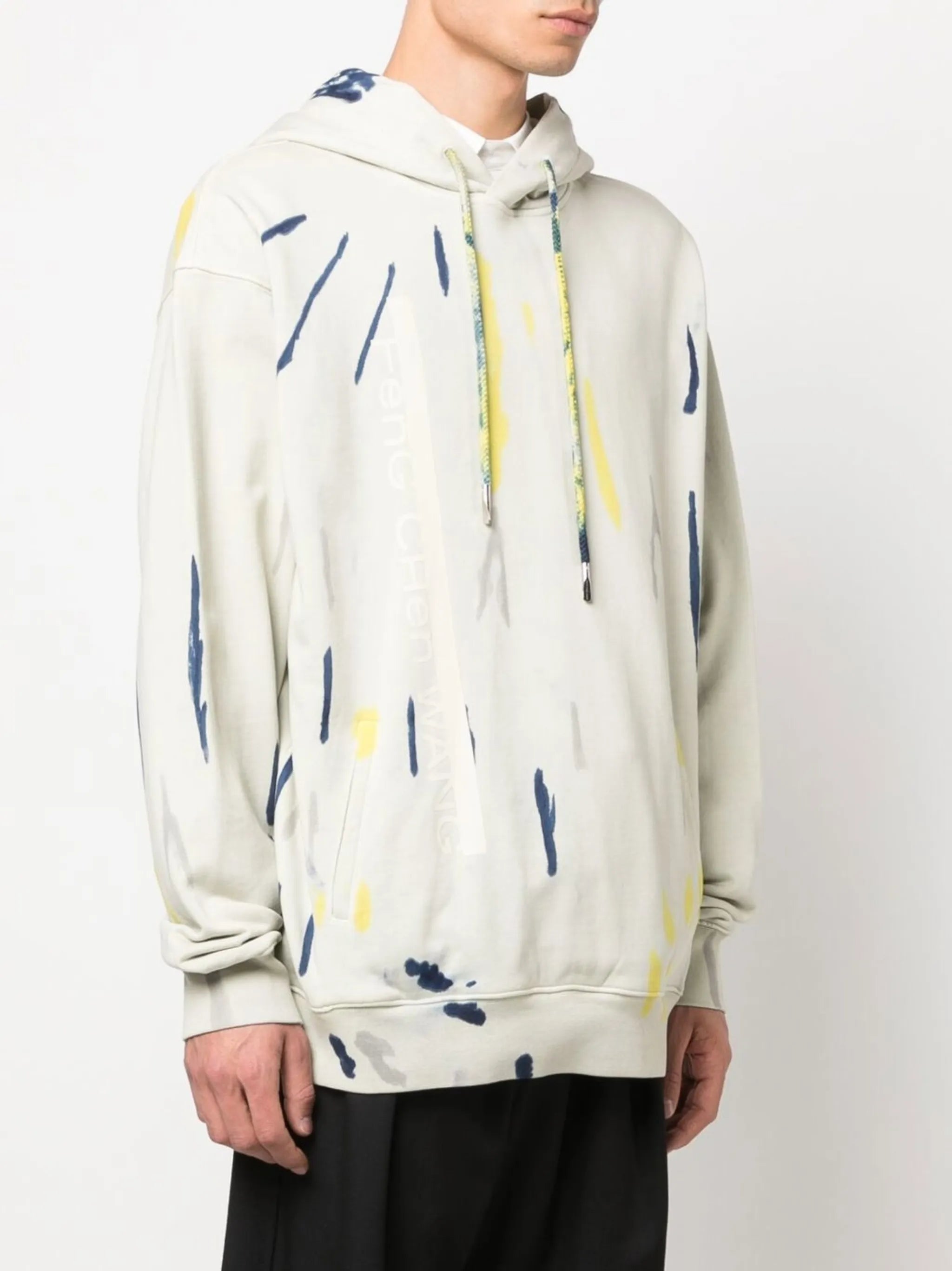 tie-dye print cotton hoodie