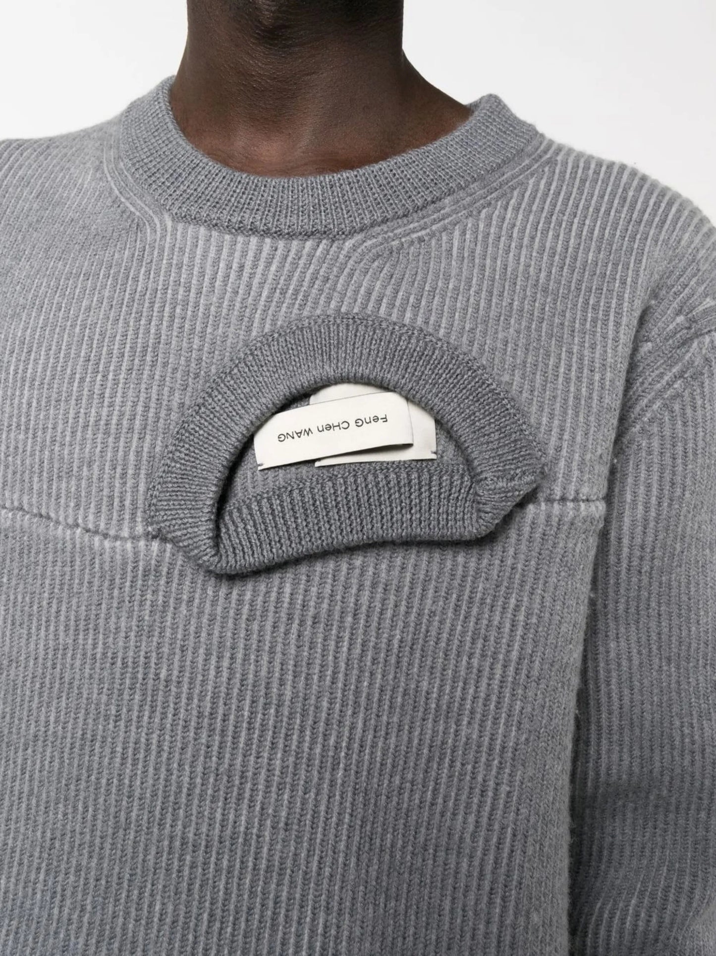 deconstructed ribbed jumper