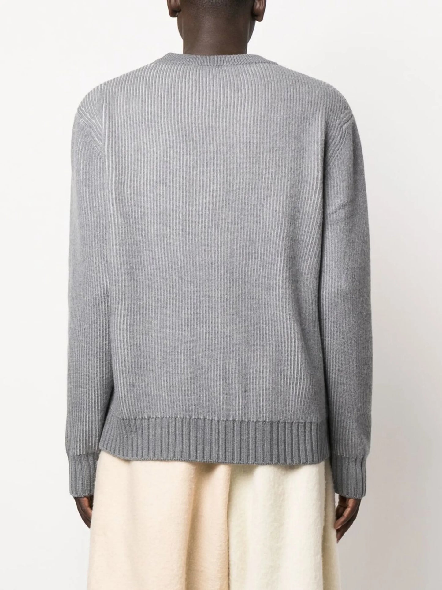 deconstructed ribbed jumper