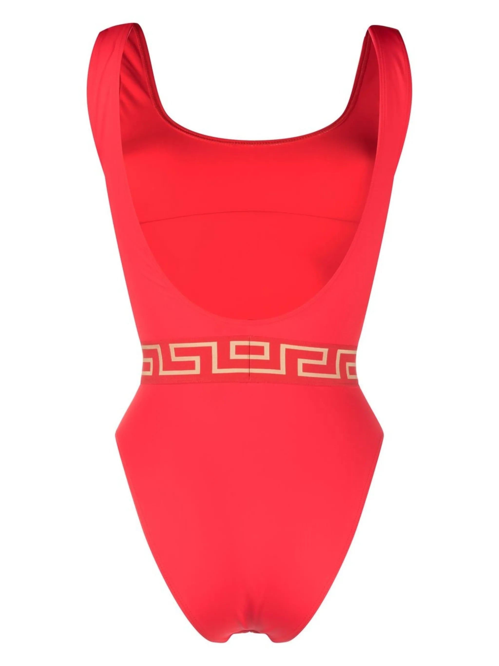 Greca waistband one-piece swimsuit
