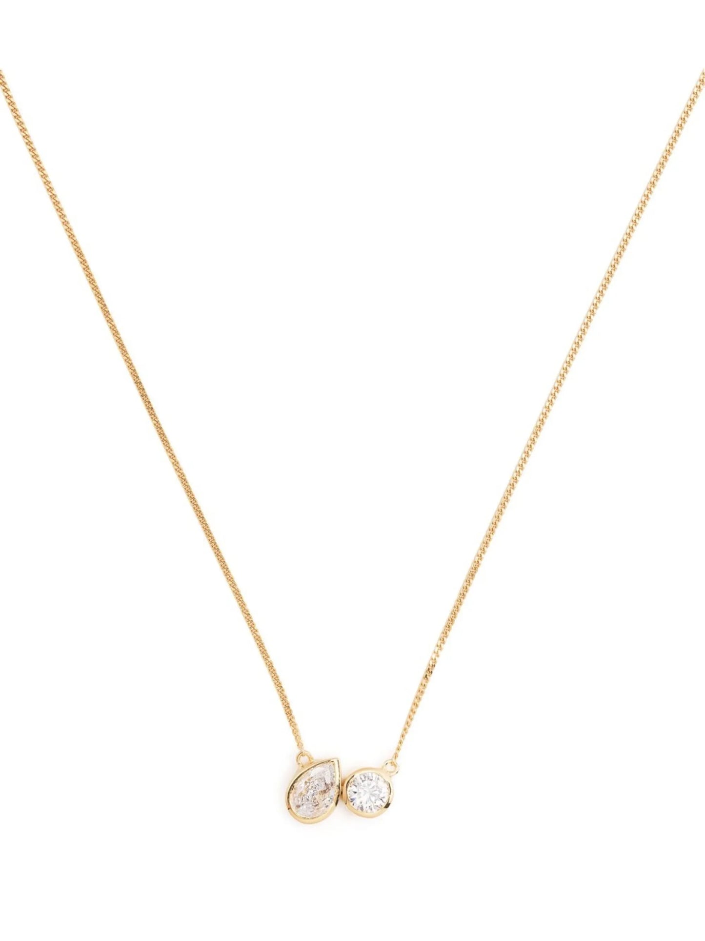 crystal pendant chain link necklace