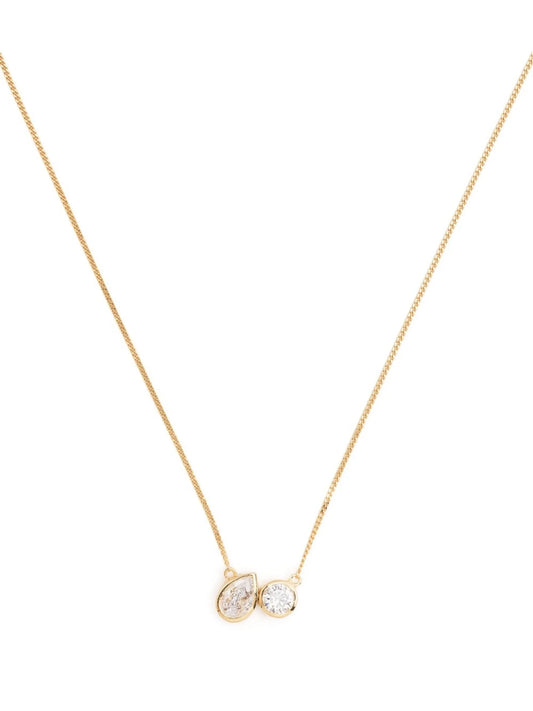 crystal pendant chain link necklace