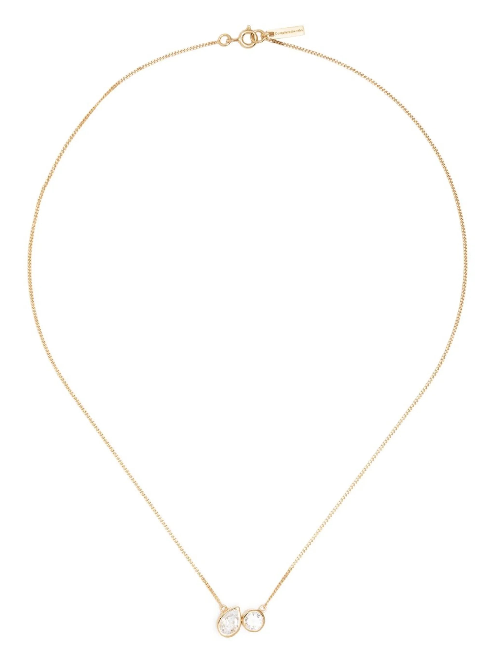 crystal pendant chain link necklace