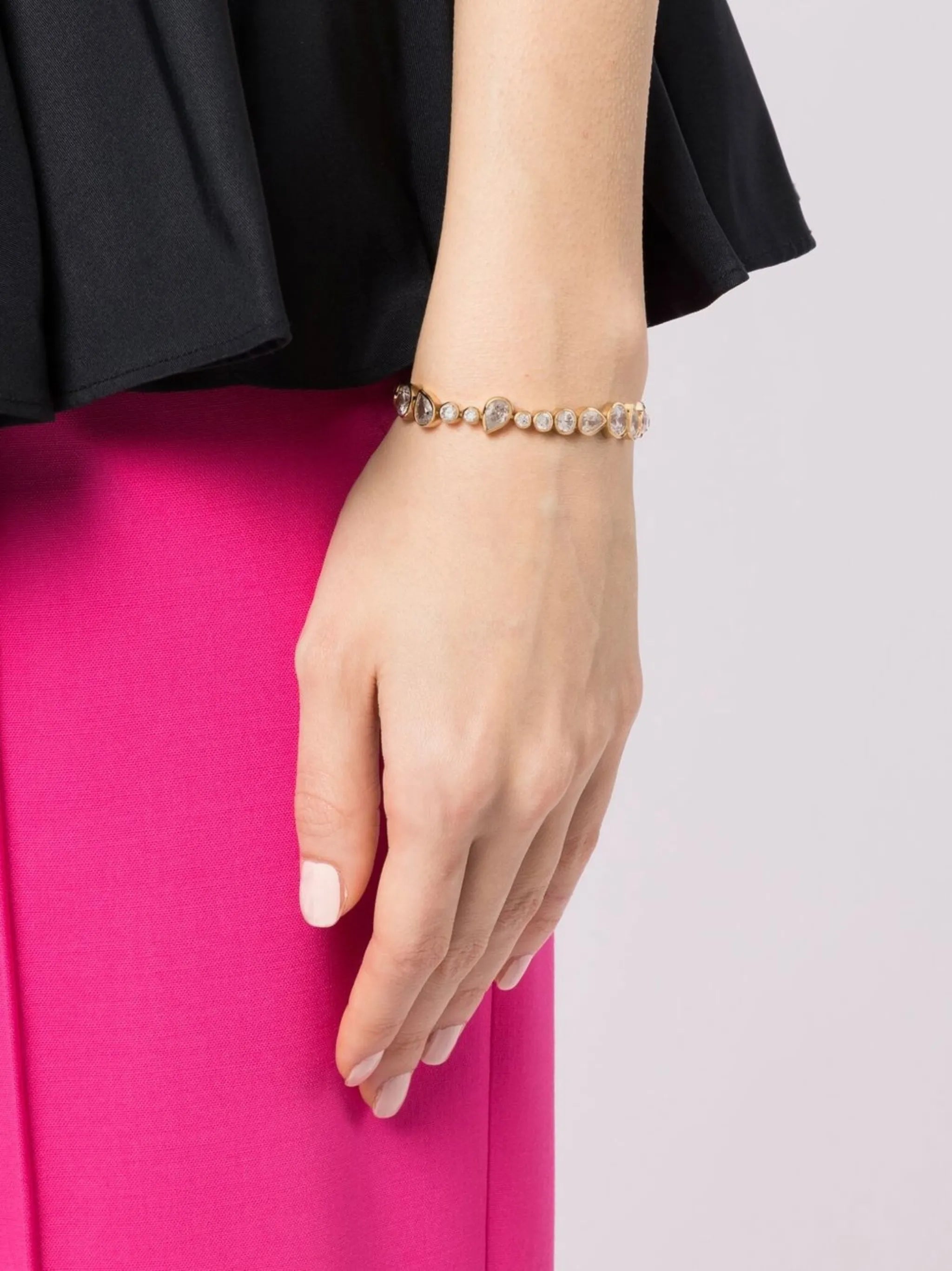 asymmetric embellished tennis bracelet